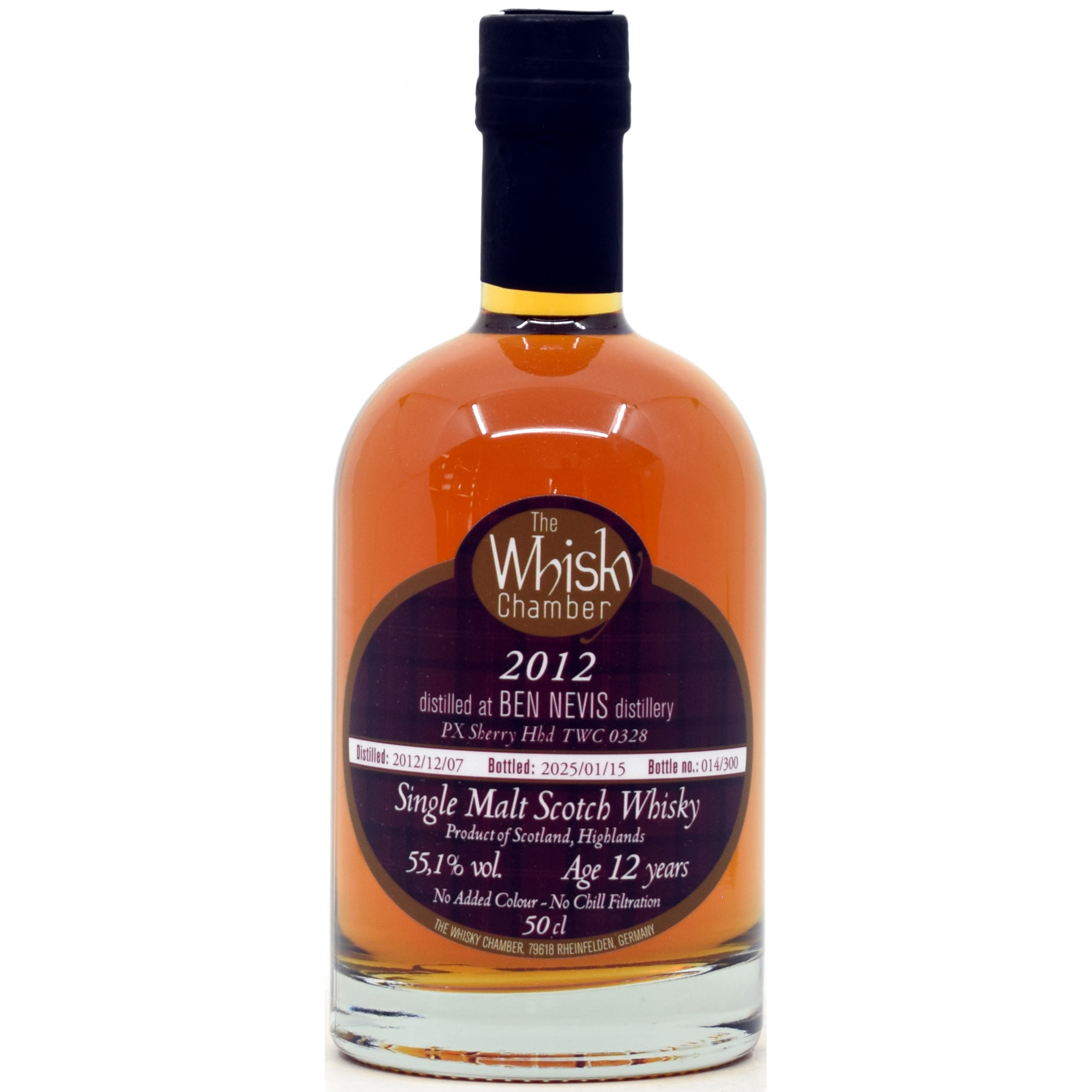 Ben Nevis 12 Jahre 2012/2025 PX Sherry Cask The Whisky Chamber 55,1% vol.