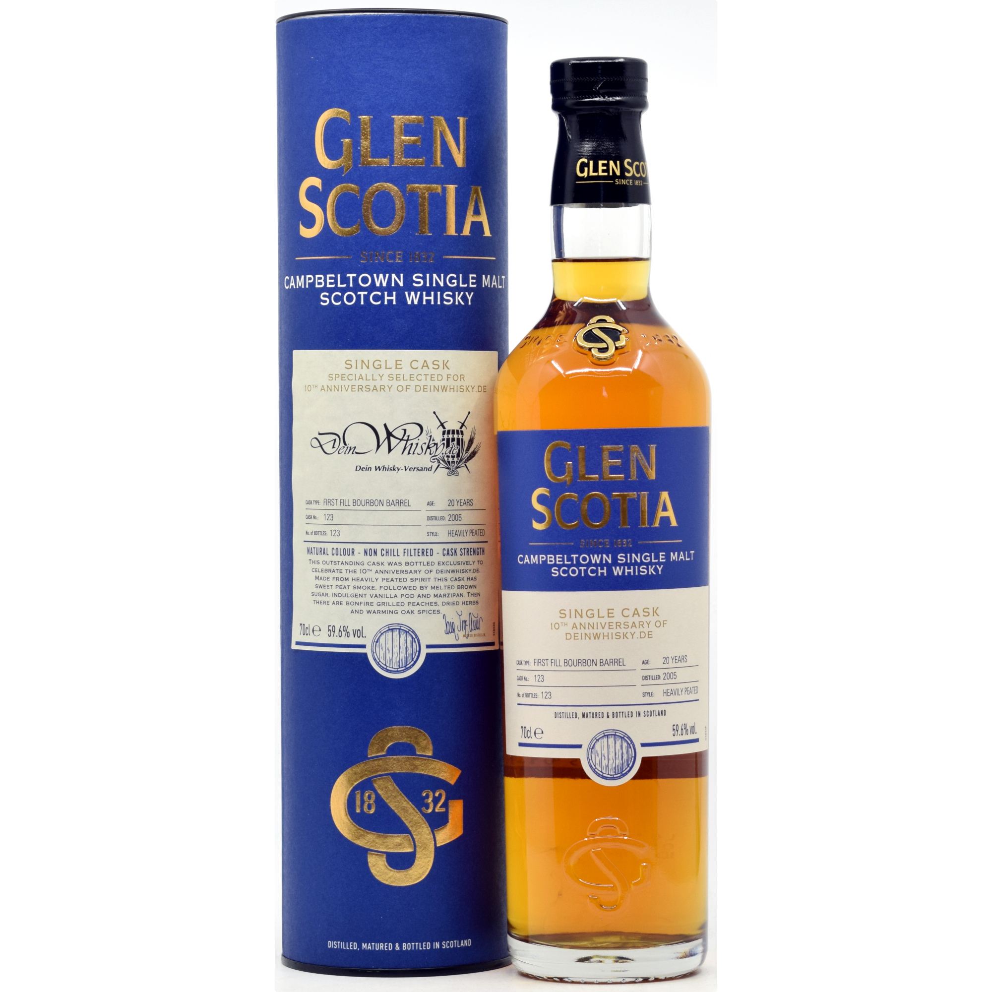 Glen Scotia 20 Jahre 2005/2025 1st Fill Bourbon #123 10th anniversary deinwhisky.de 59,6% vol.