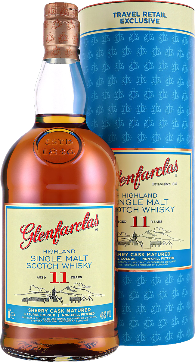 Glenfarclas 11 Jahre Sherry Cask Travel Retail 1,0 l 46% vol.