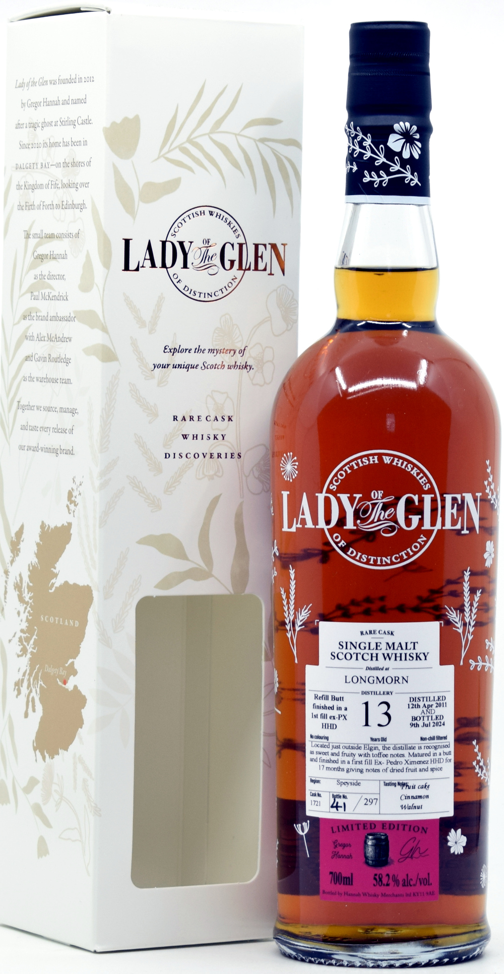 Longmorn 13 Jahre 2011/2024 PX Sherry Cask Lady of the Glen 58,2% vol.