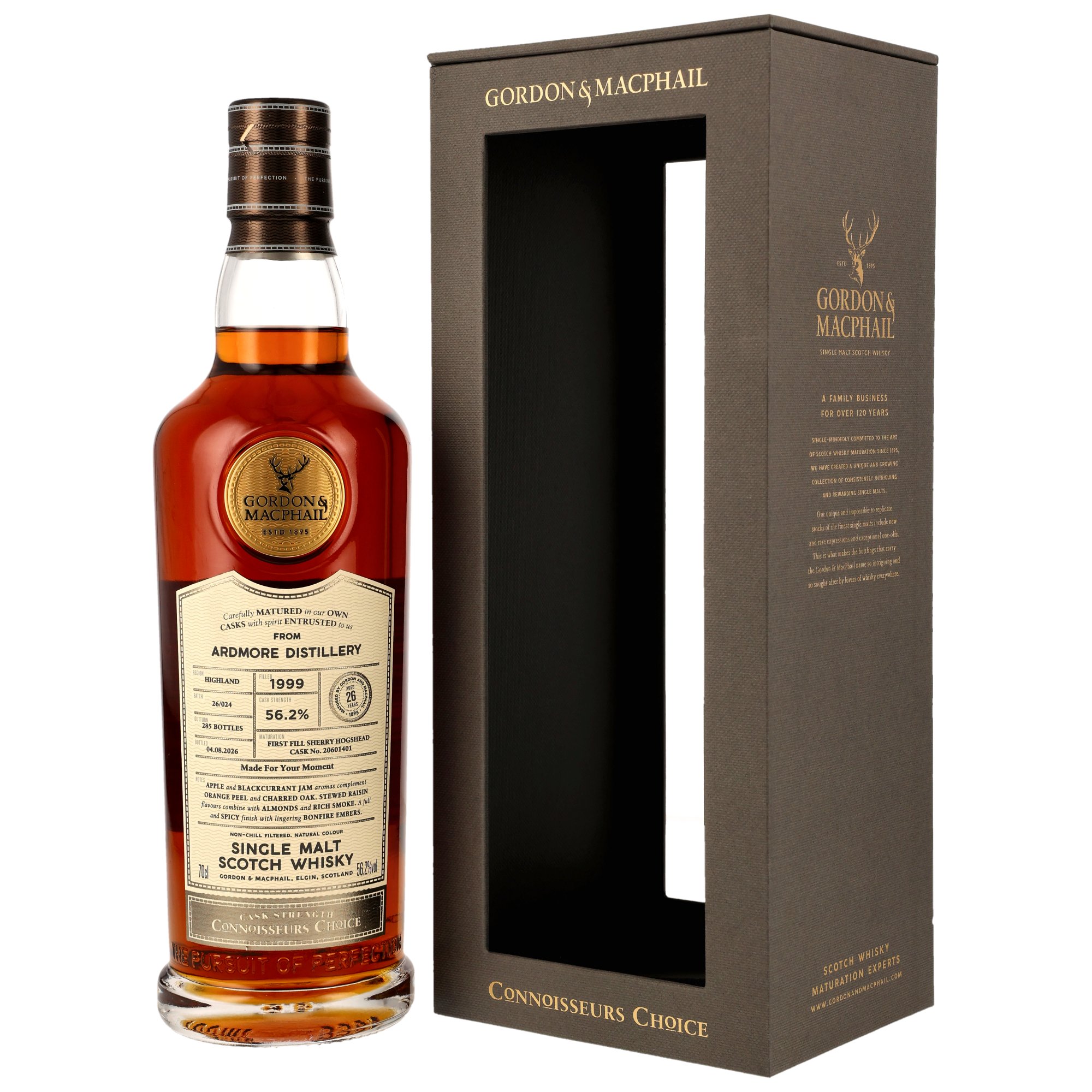 Ardmore 26 Jahre 1999/2026 1st Fill Sherry Gordon & MacPhail Cask Strength 56,2% vol.