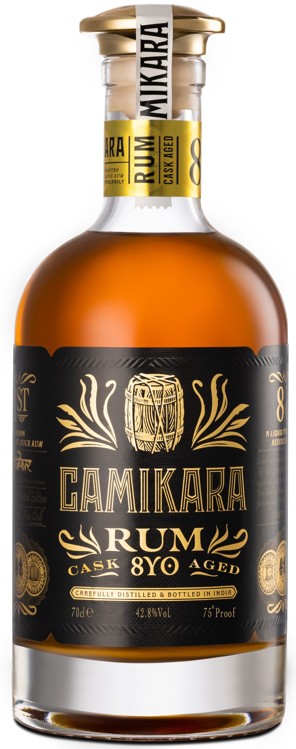 Camikara-8-YO Camikara 8 Jahre Indian Pure Cane Juice Rum 42,8% vol.