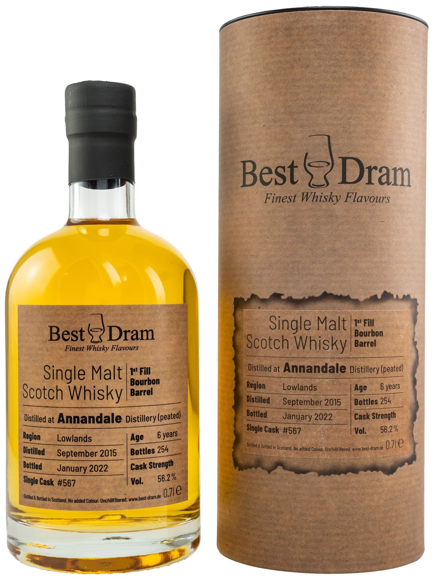 annandale_2015_BDbGRnuLiLUe5rf Annandale peated 2015/2022 1st Fill Bourbon Cask Best Dram 58,2% vol.