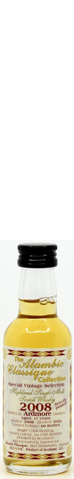 Ardmore heavily peated 15 Jahre 2008/2024 Alambic Classique 56,5% vol. Miniatur