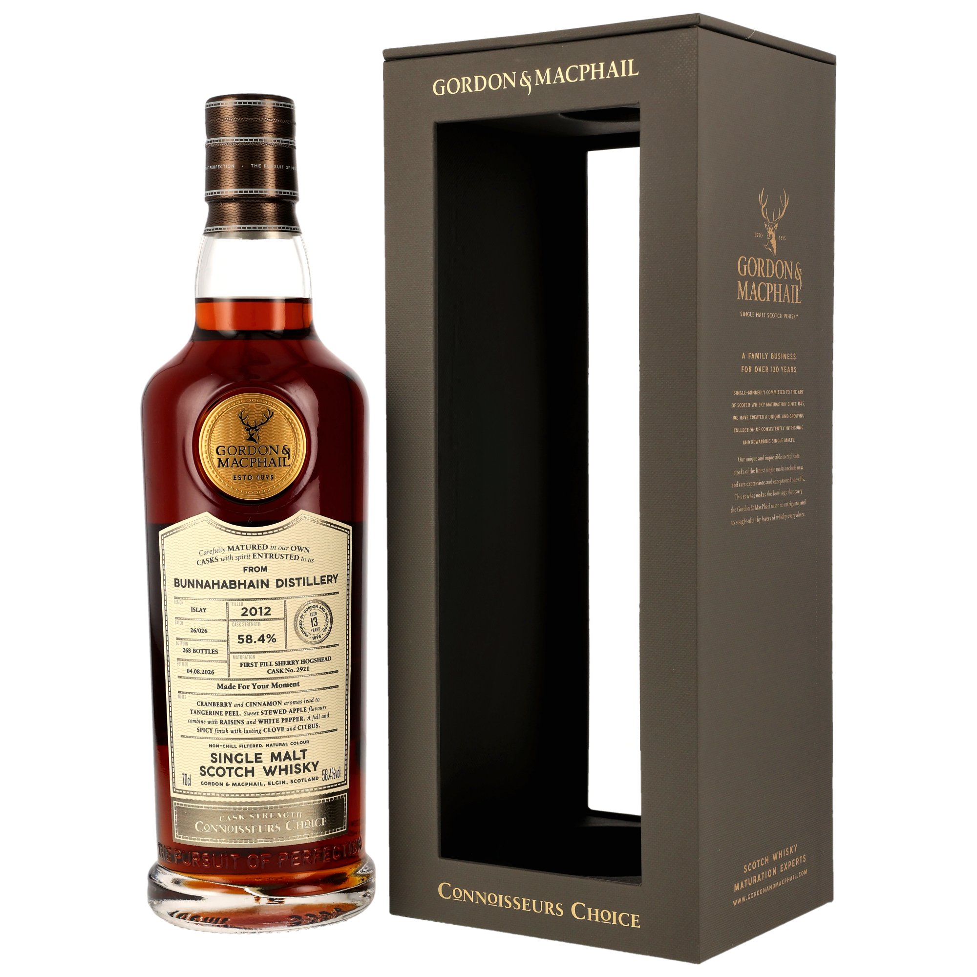 Bunnahabhain 2012/2026 1st Fill Sherry Cask #2921 Gordon & MacPhail Cask Strength 58,4% vol.