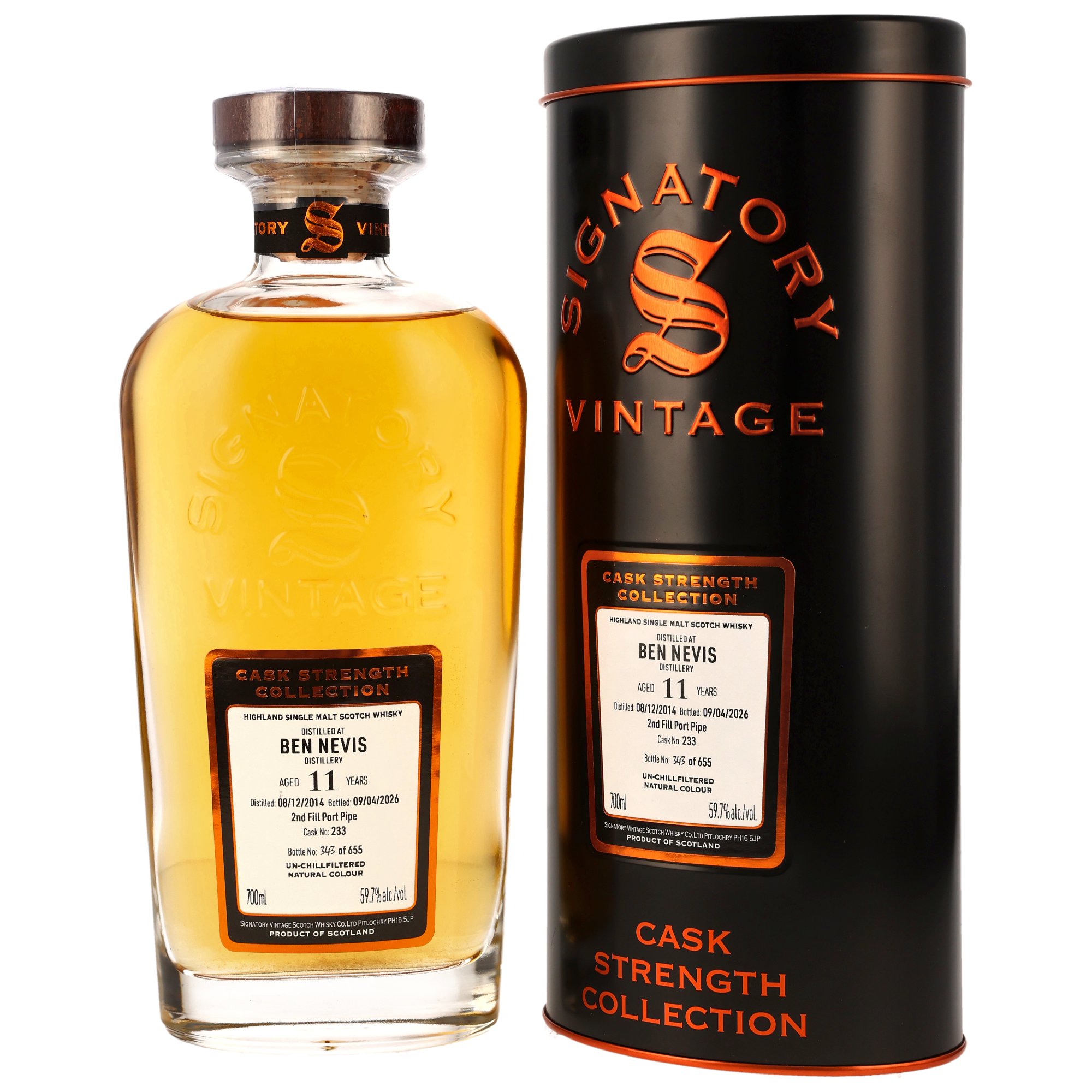 Ben Nevis 11 Jahre 2014/2026 Port Pipe Signatory Vintage Cask Strength #233 59,7% vol.