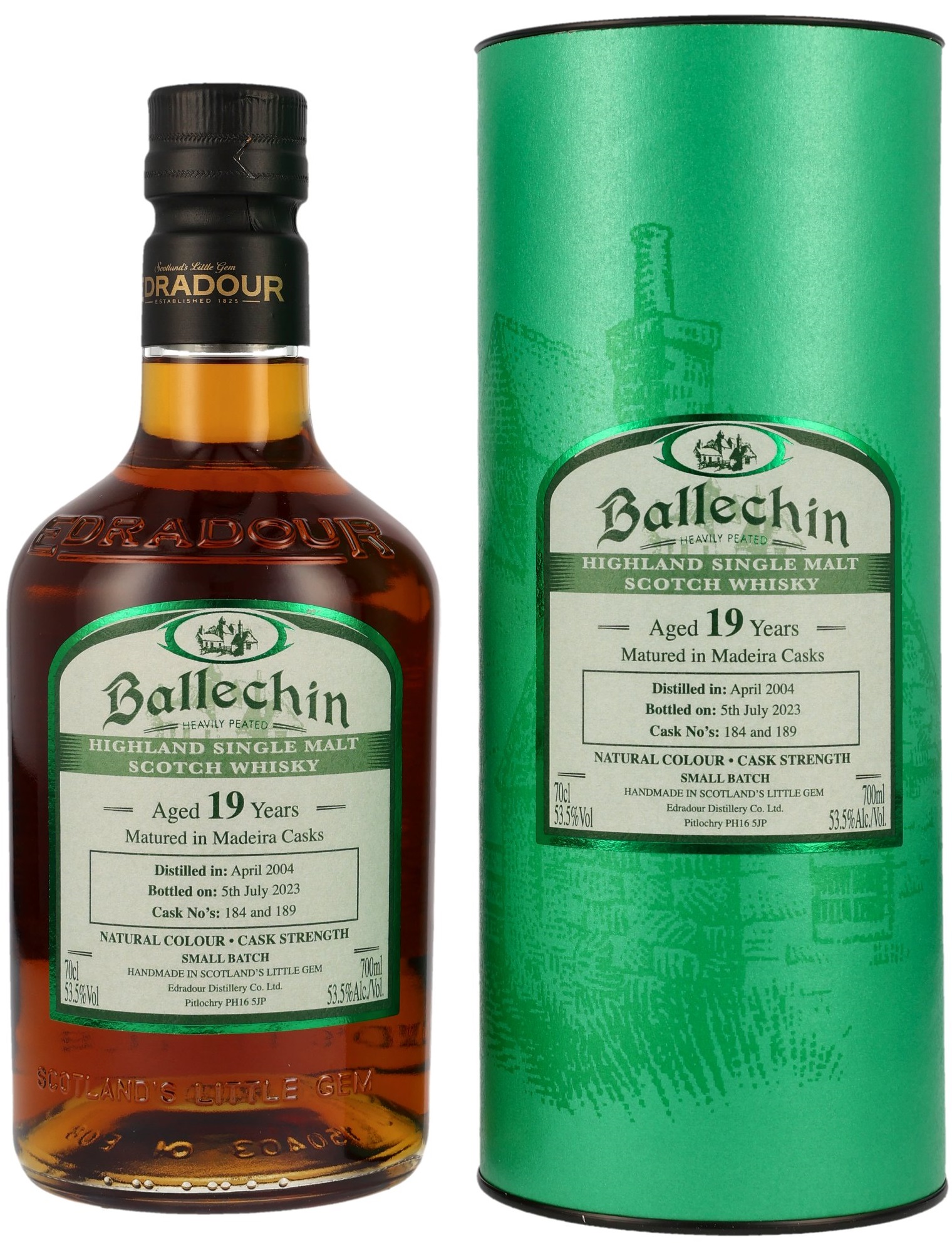 Ballechin-2004-madeira Ballechin 19 Jahre 2004/2023 Madeira Cask #184+189 53,5% vol.