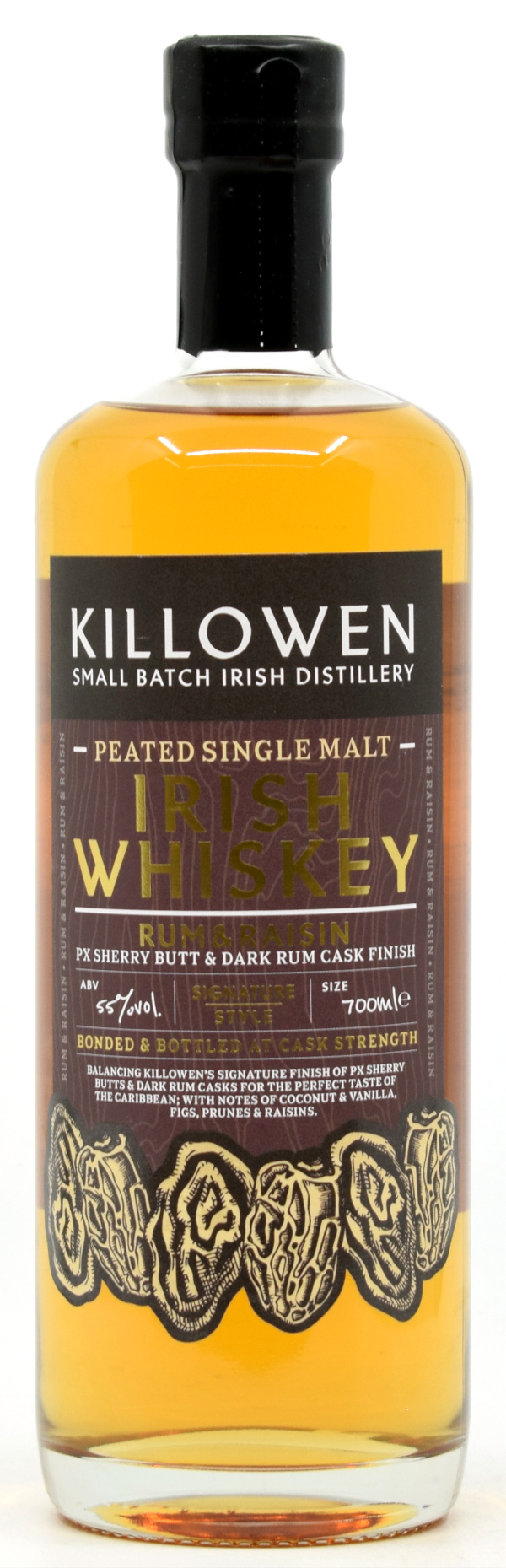 Killowen PEATED Rum & Raisin PX Sherry & Dark Rum Cask Irish Single Malt 55% vol.
