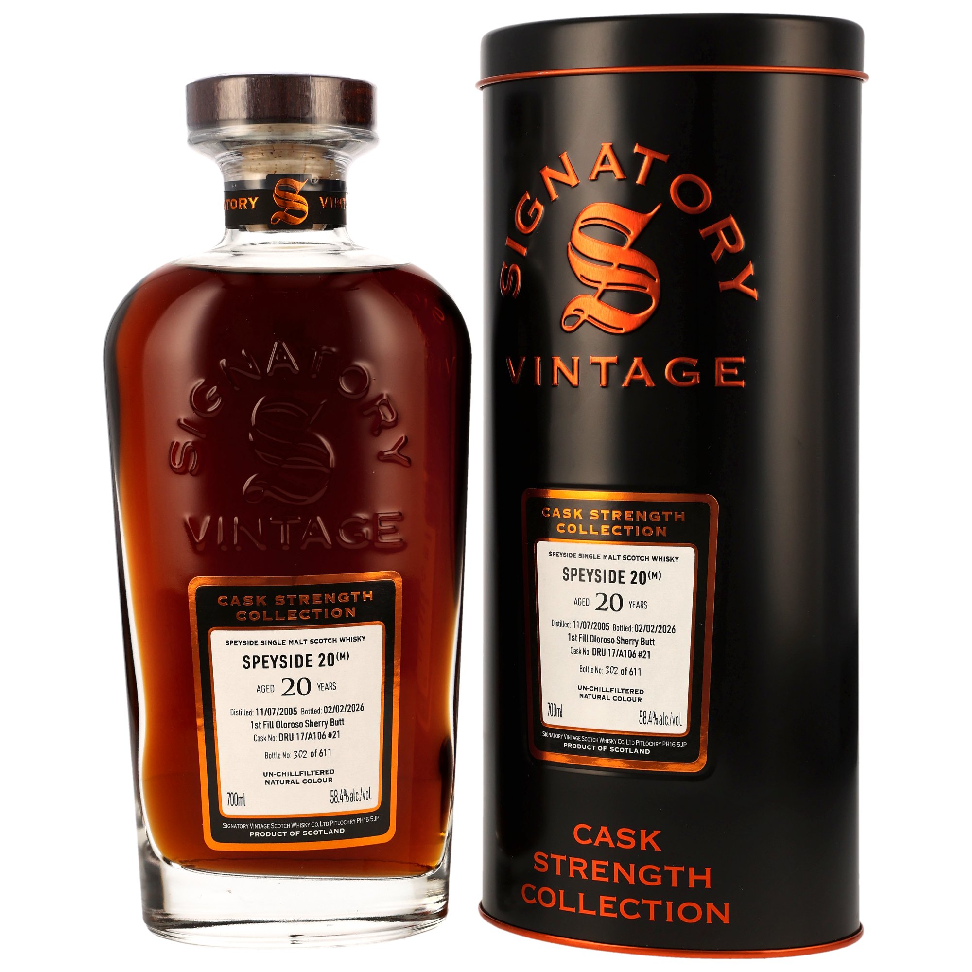 Speyside (M) 20 Jahre 2005/2026 Sherry Cask Signatory Cask Strength Collection #21 58,4% vol.