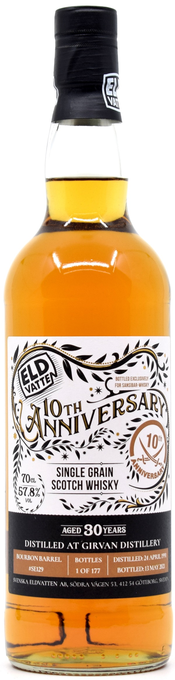 girvan_30_eld_sb Girvan 30 Jahre 1991/2021 Svenska Eldvatten for Sansibar 10th Anniversary 57,8% vol.