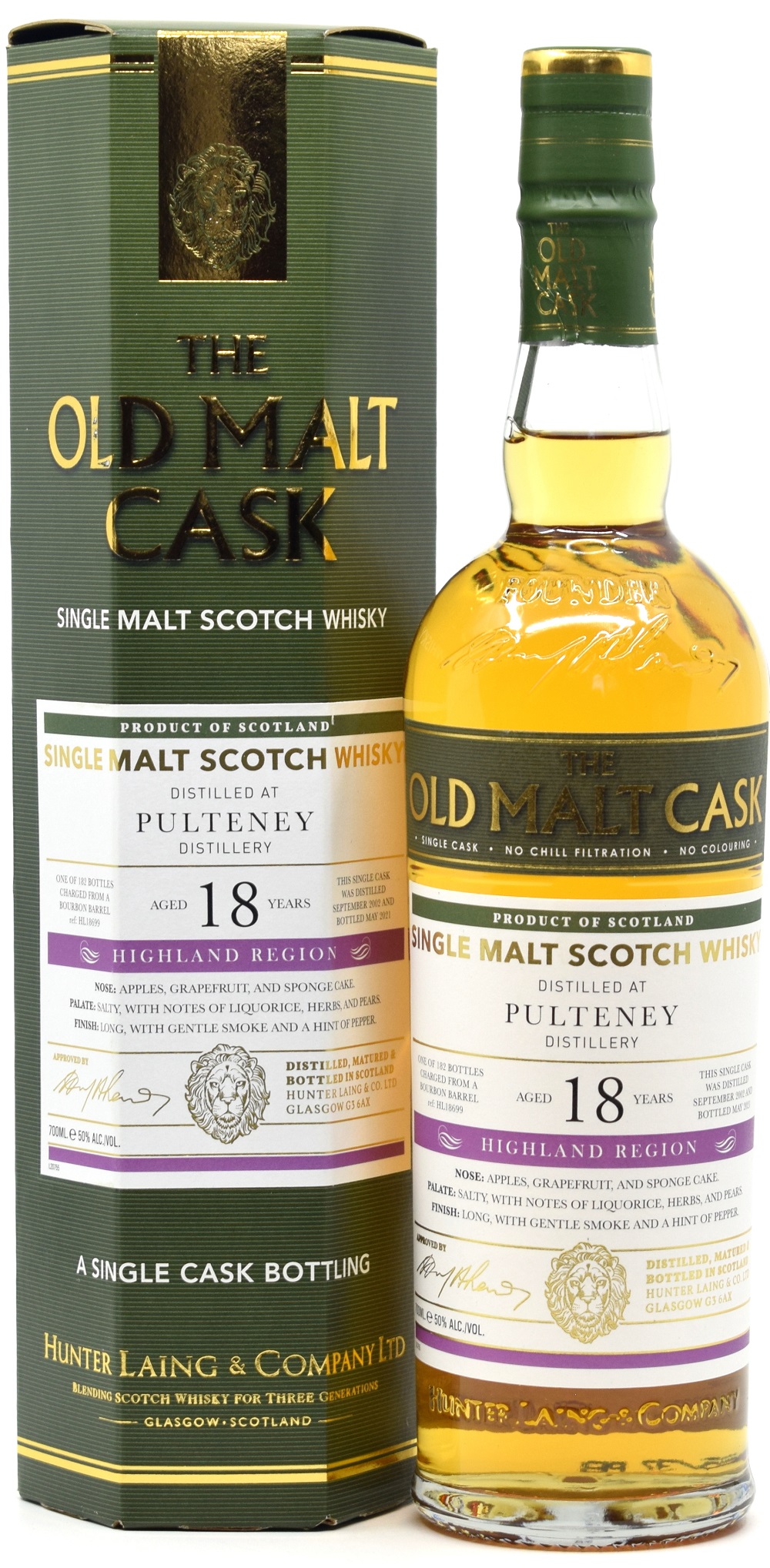 pulteney_18_HL Old Pulteney 18 Jahre 2002/2021 Hunter Laing Old Malt Cask 50% vol.