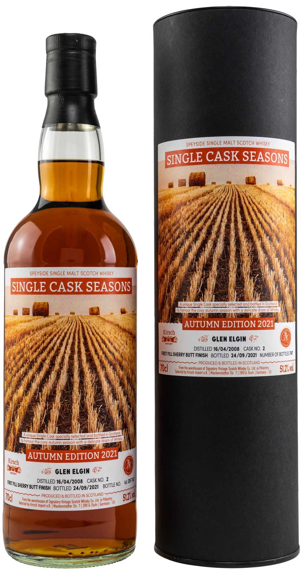 Glen Elgin 2008/2021 Sherry Butt Single Cask Seasons Autumn 2021 51,2% vol.