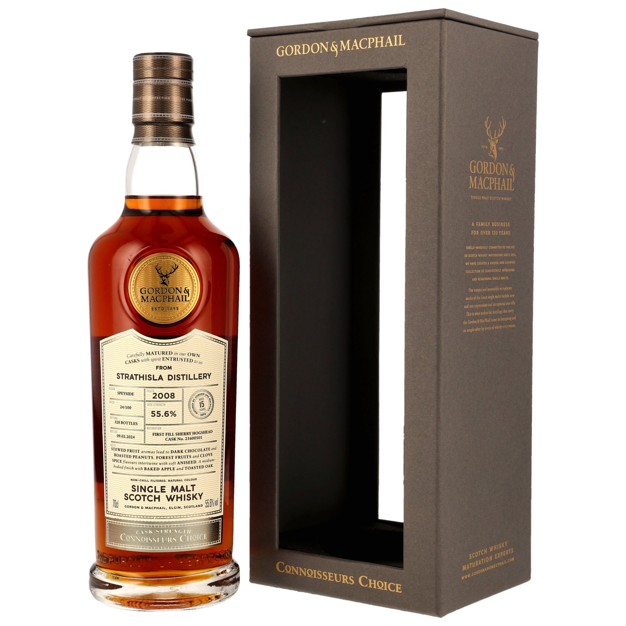 Strathisla 15 Jahre 2008/2024 Sherry Cask Gordon & MacPhail Cask Strength 55,6% vol.