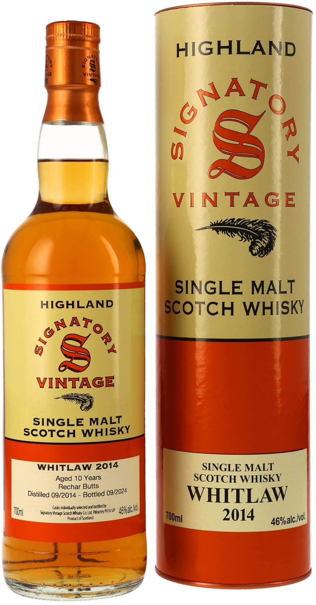Whitlaw-2014-Sig-Copper Whitlaw 2014/2024 Rechar Butts Signatory Vintage 46% vol.