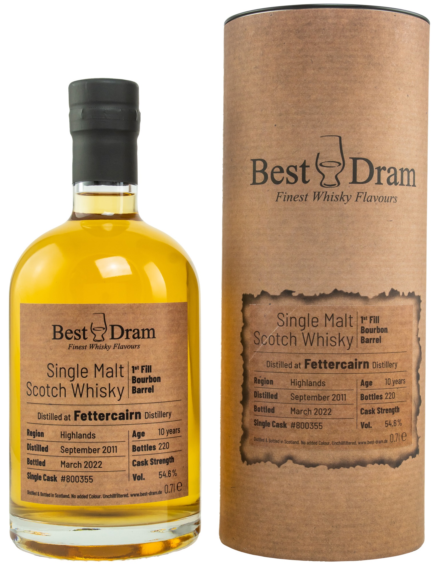 Fettercairn-2011-bd Fettercairn 10 Jahre 2011/2022 1st Fill Bourbon Cask Best Dram 54,6% vol.