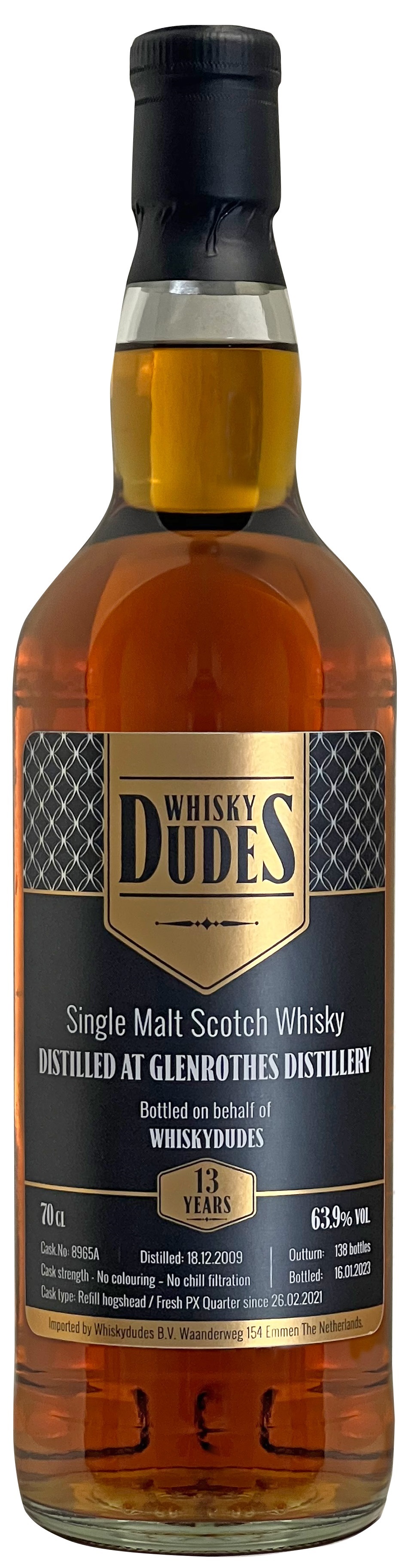 GLENROTHES_wd Glenrothes 13 Jahre 2009/2023 Fresh PX Sherry Cask Whiskydudes 63,9% vol.