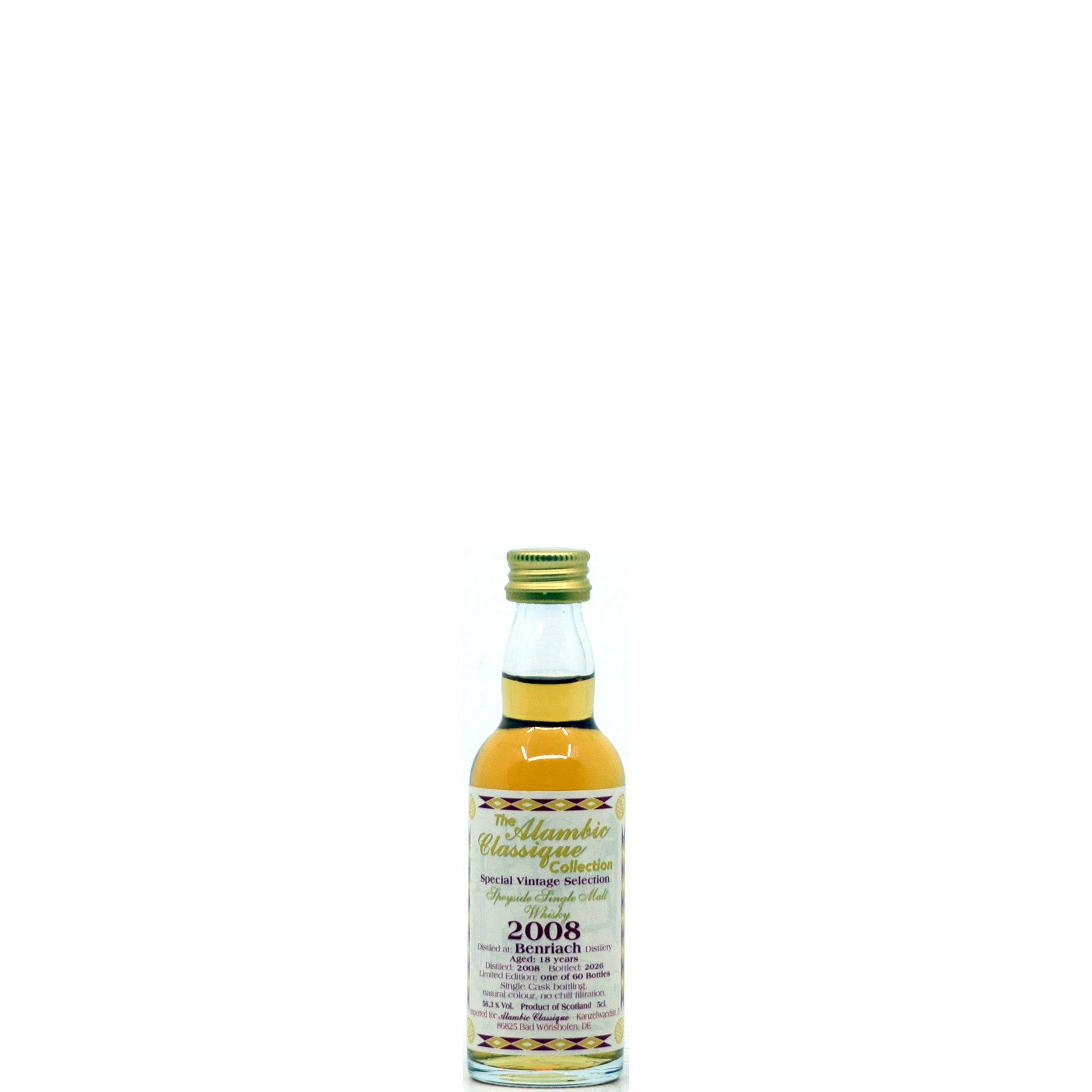 Benriach 18 Jahre 2008/2026 Alambic Classique 56,3% vol. Miniatur