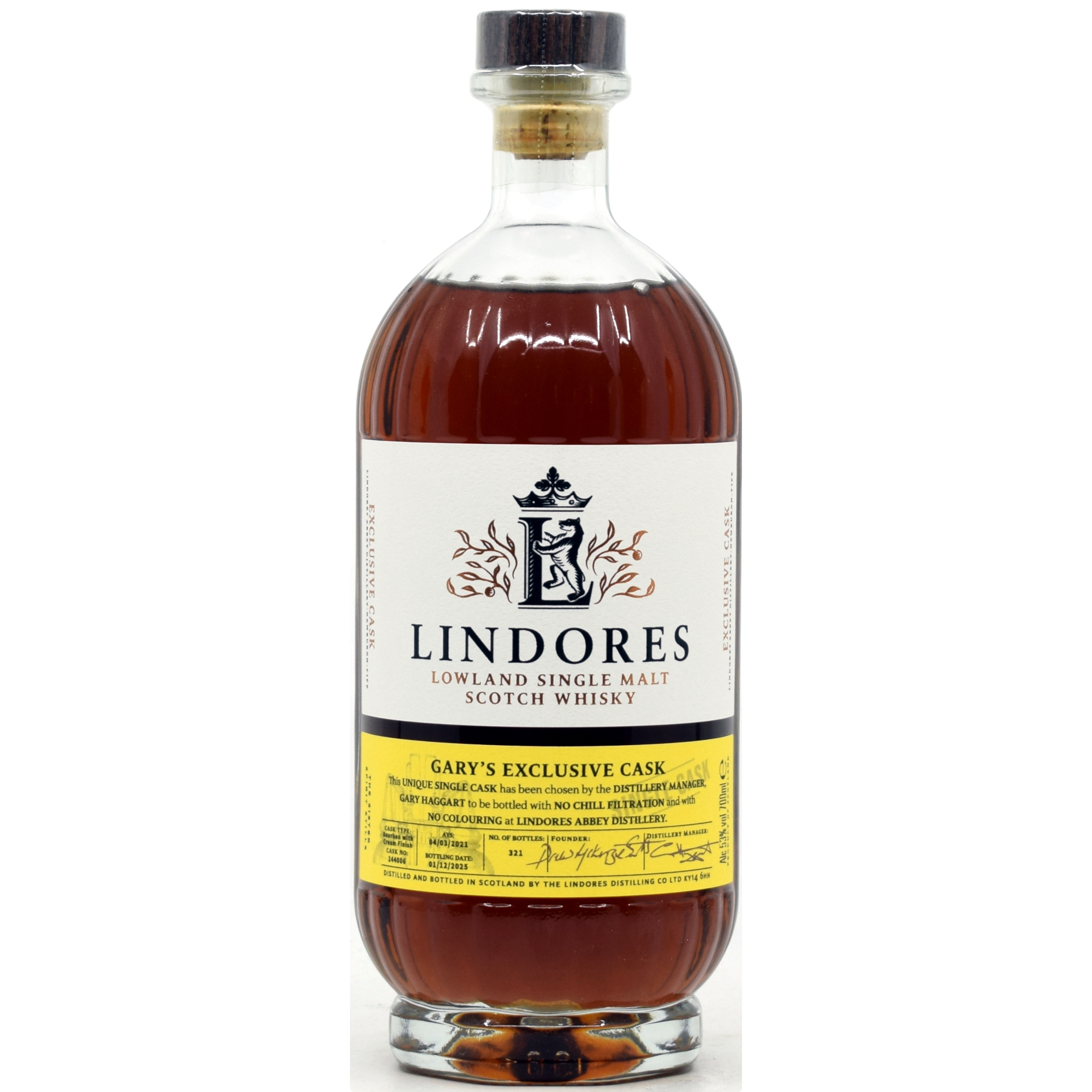 Lindores 2021/2025 Cream Sherry Exclusive Single Cask #244006 53% vol.
