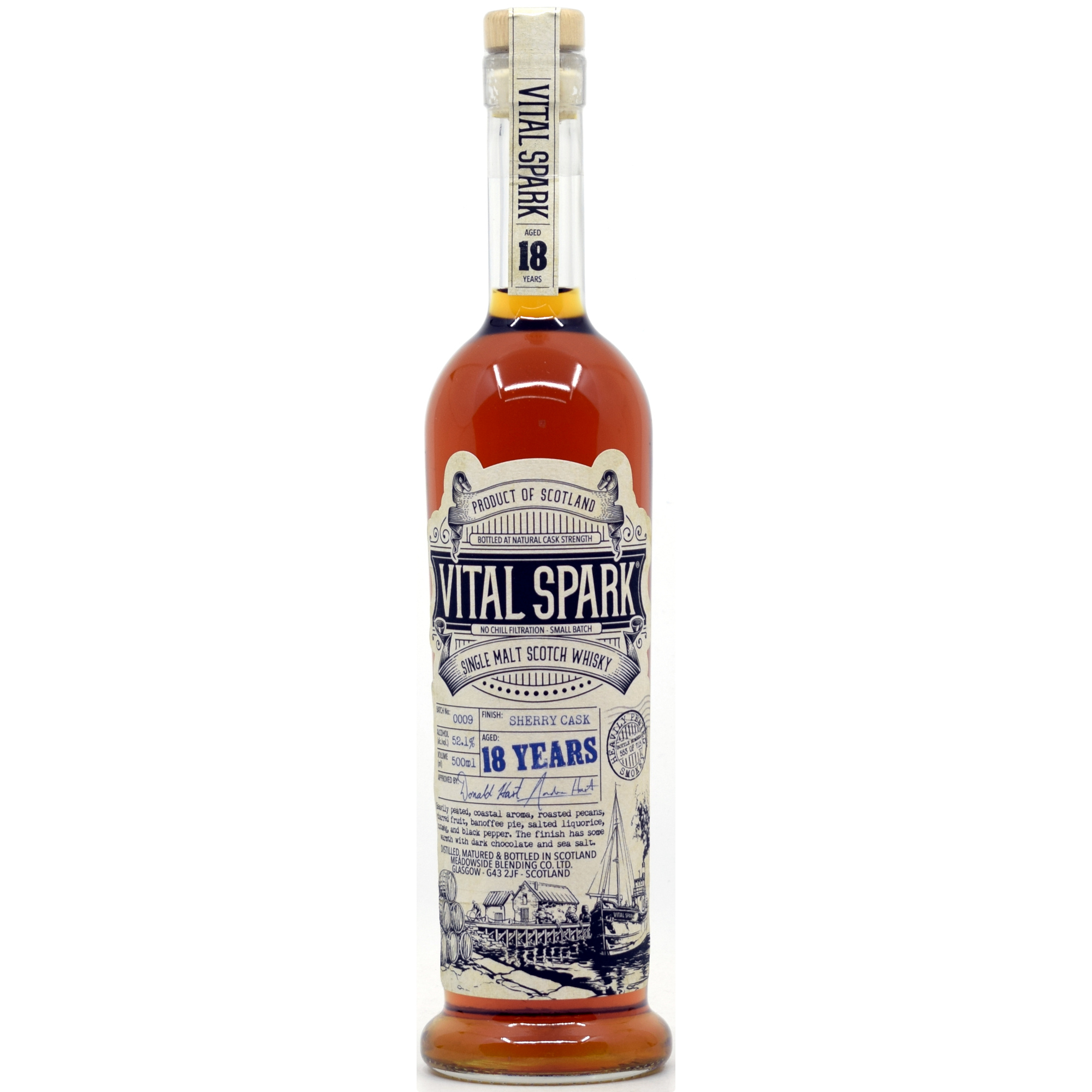 Vital Spark 18 Jahre heavily peated Sherry Cask Meadowside Blending 52,1% vol.