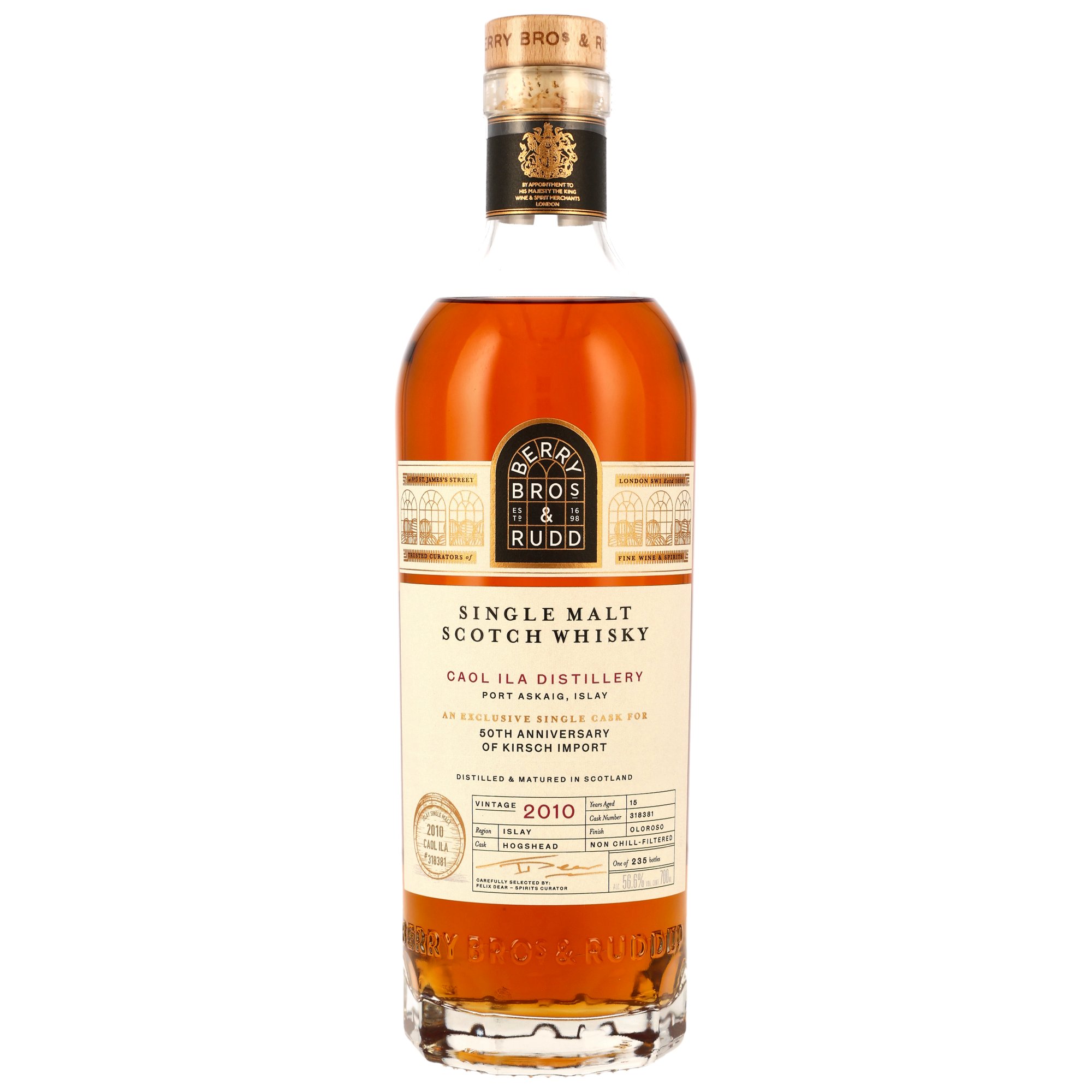 Caol Ila 15 Jahre 2010/2026 Berry Bros. & Rudd #318381 50th Anniversary Kirsch 56,6% vol.