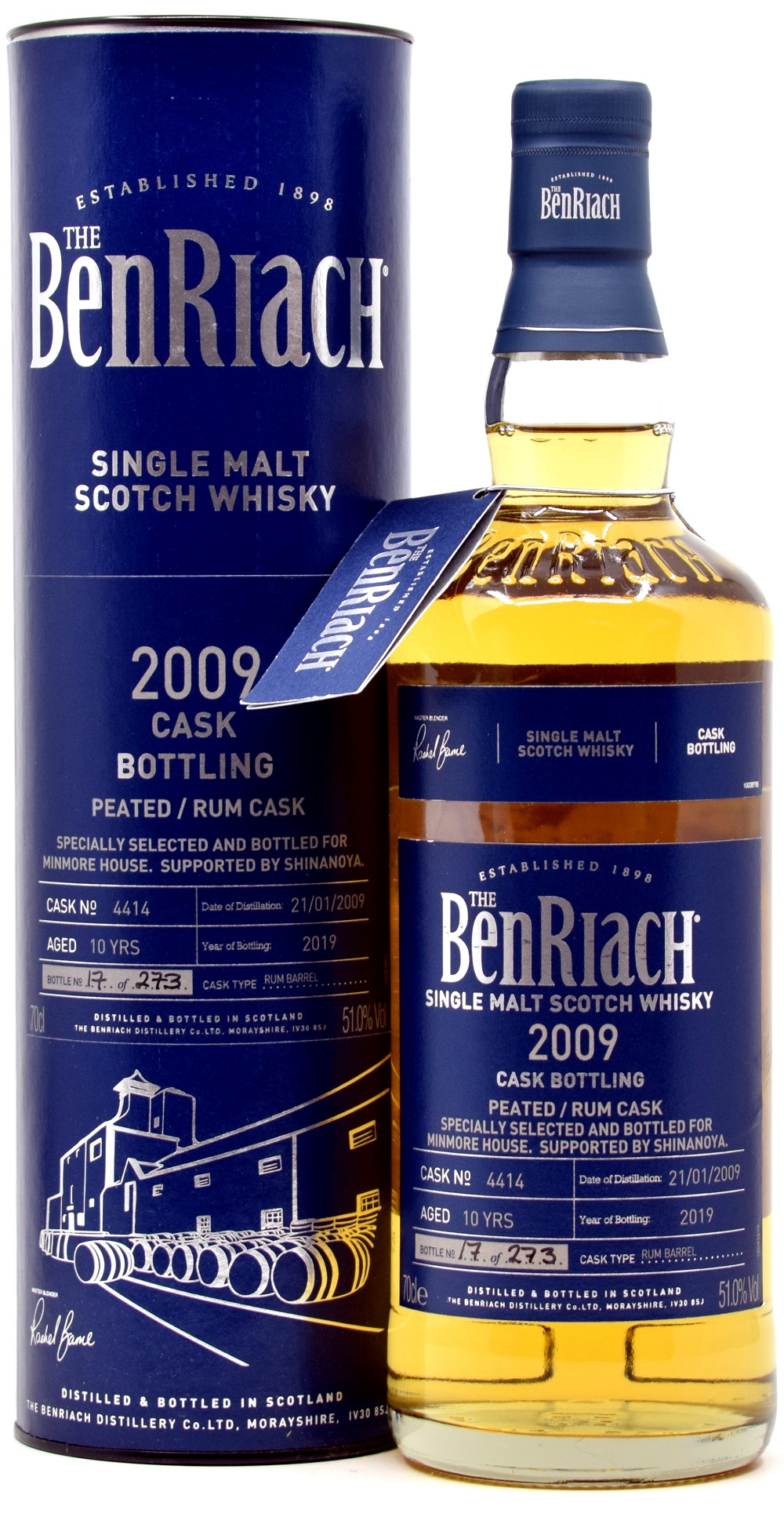 benriach_2009_Shina Benriach 10 Jahre 2009/2019 Rum Cask #4414 exclusive for Shinanoya 51% vol.