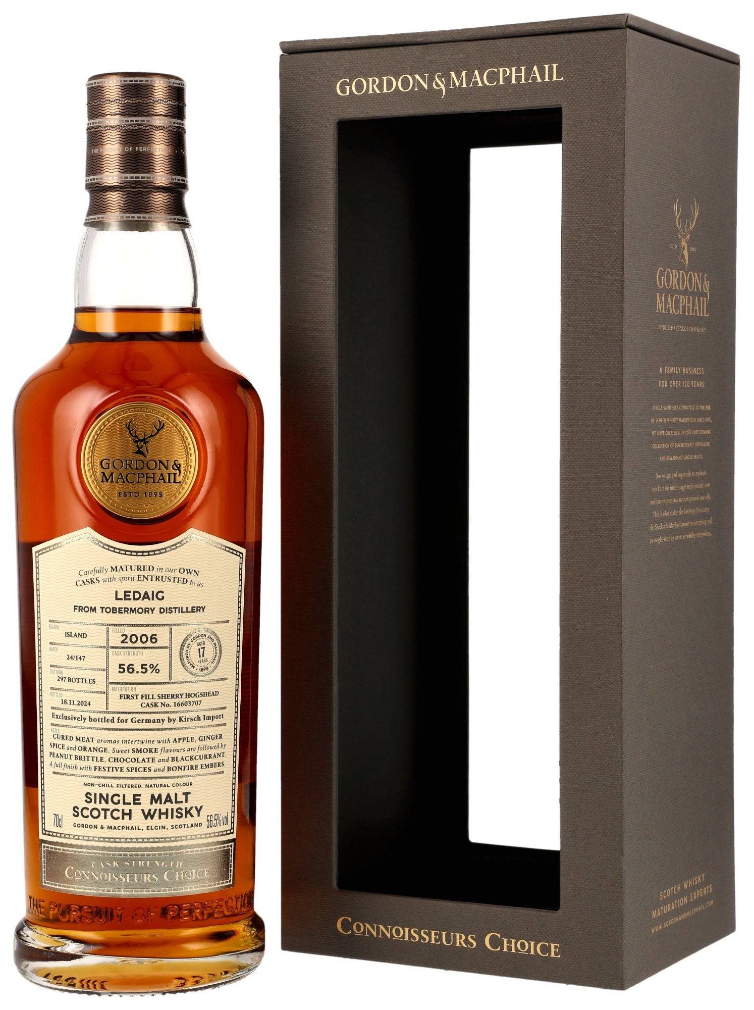 ledaig_2006_16603707 Ledaig 17 Jahre 2006/2024 Sherry Cask Gordon & MacPhail Cask Strength #16603707 56,5% vol.