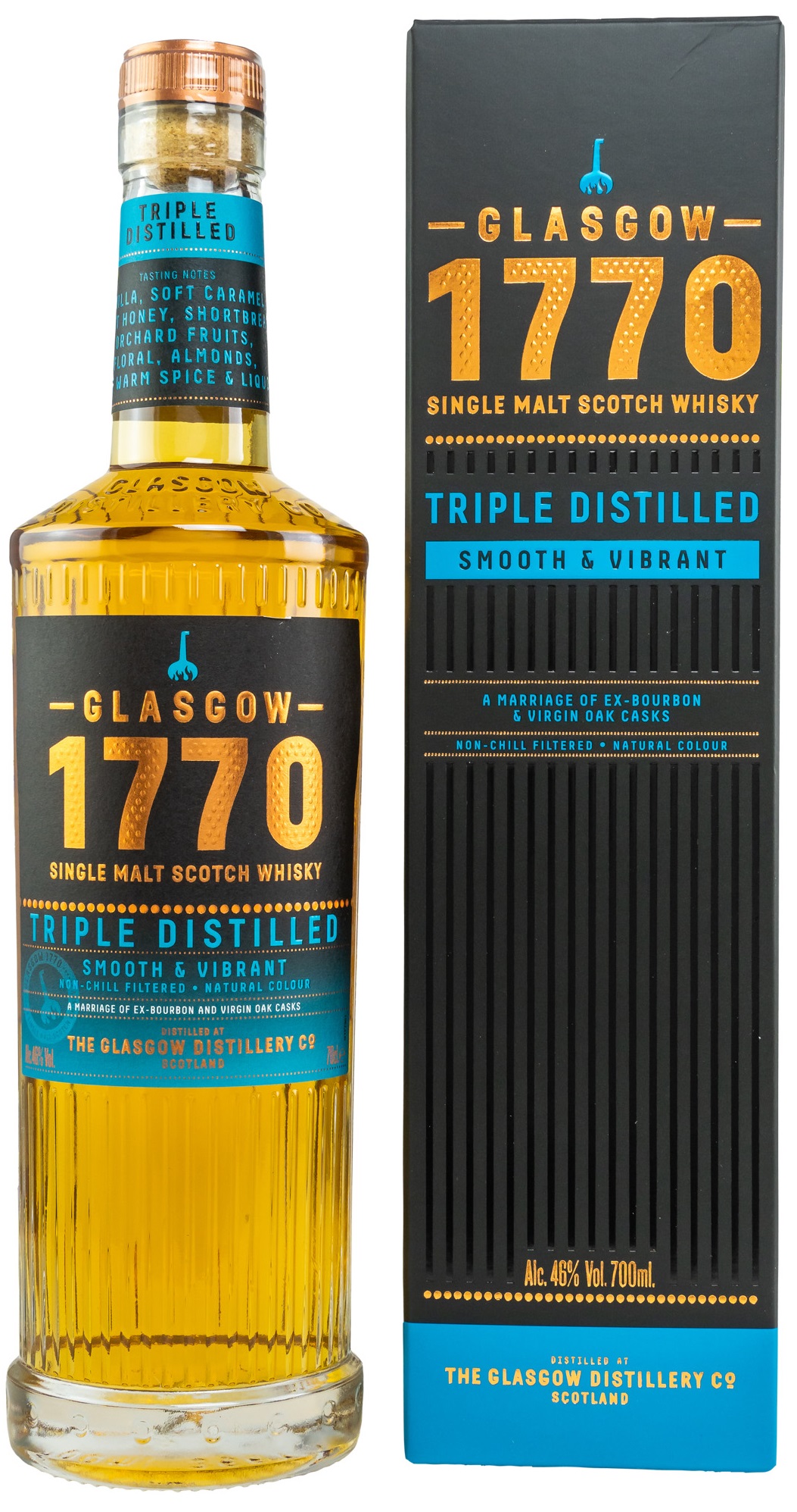 glasgow_triple Glasgow Distillery 1770 Triple Distilled Smooth & Vibrant 46% vol.