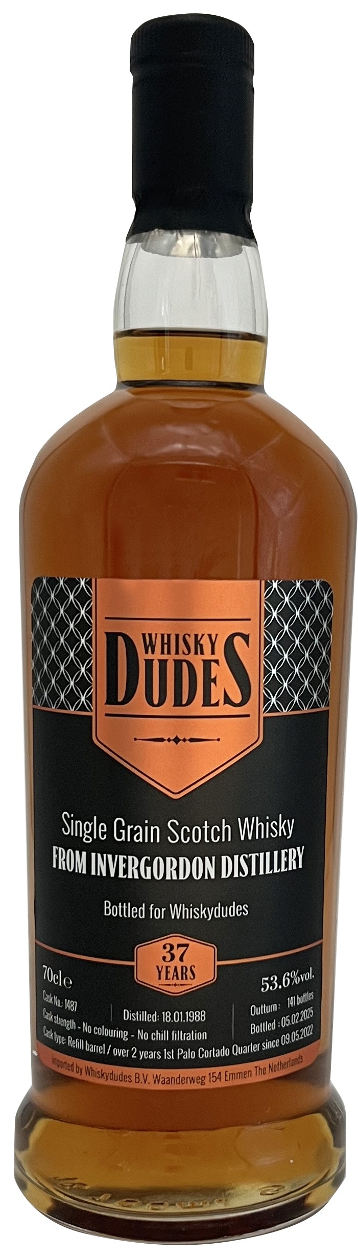 Invergordon Invergordon 37 Jahre 1988/2025 1st Fill Palo Cortado Cask Whiskydudes 53,6% vol.