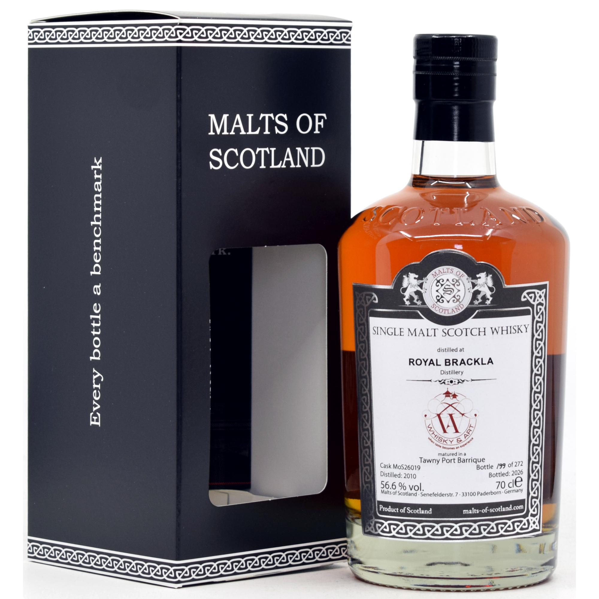 Royal Brackla 2010/2026 Tawny Port Cask Cask Malts of Scotland + Whisky & Art 56,6% vol.