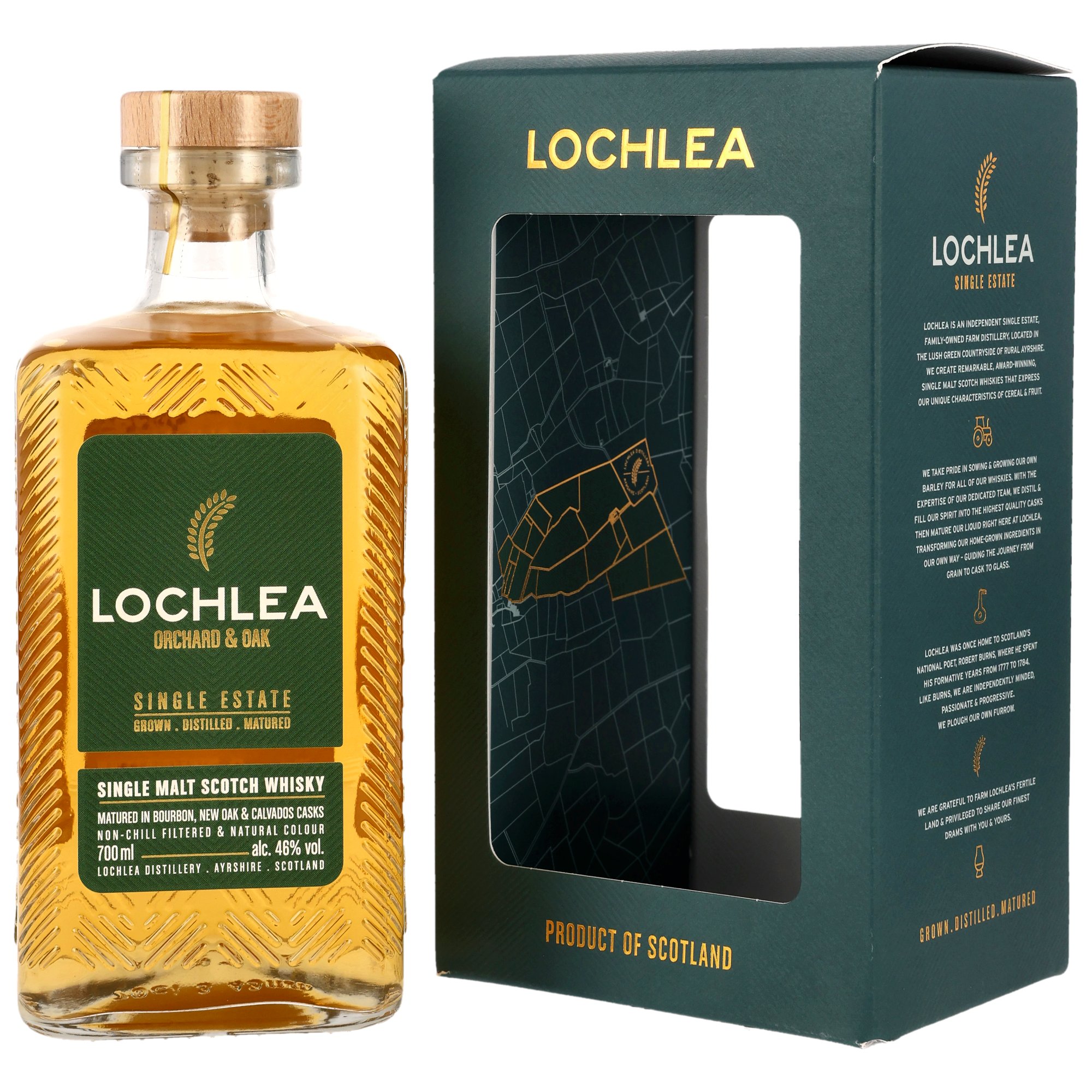 Lochlea Orchard & Oak - Bourbon, Virgin Oak & Calvados 46% vol.
