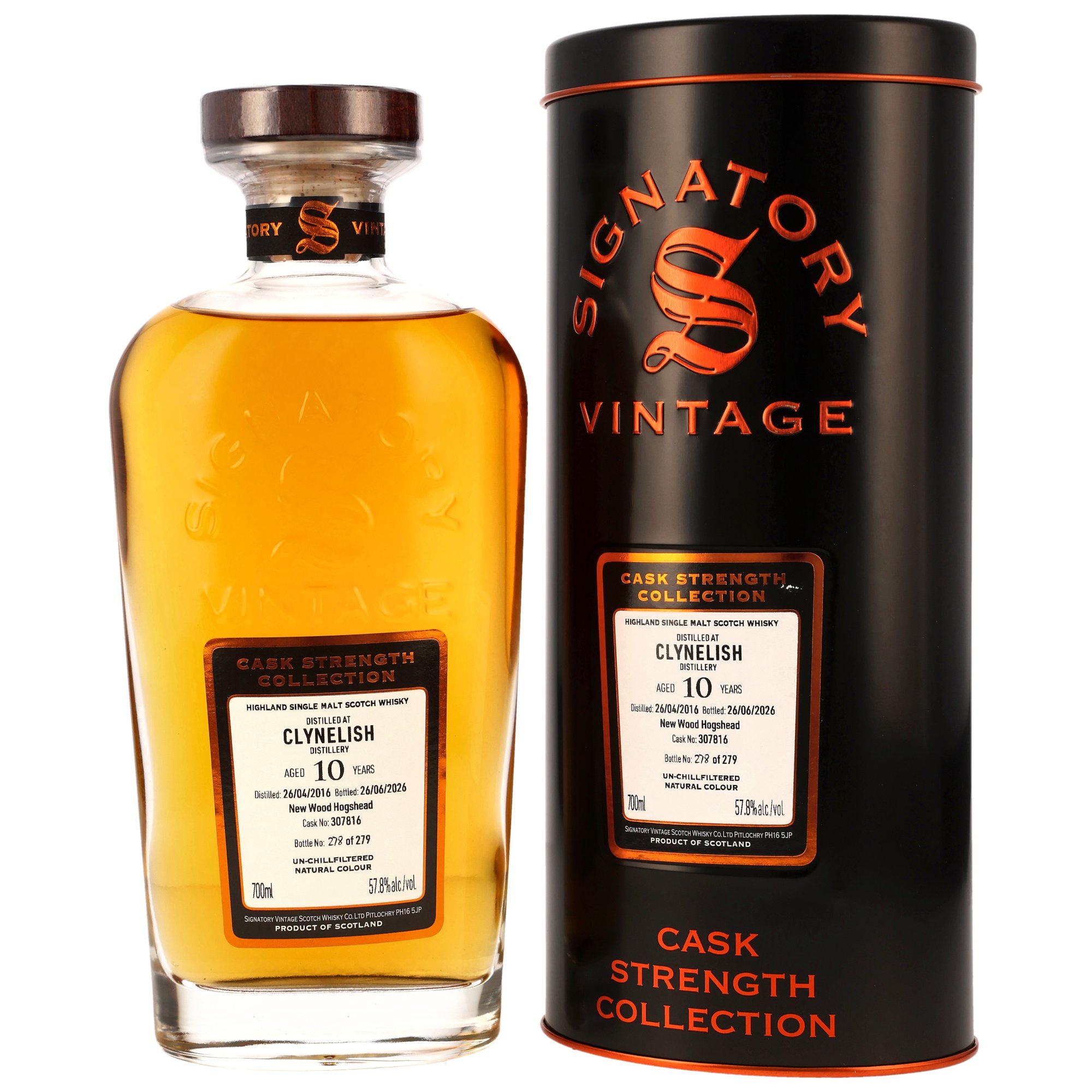Clynelish 2016/2026 New Wood Hogshead #307816 Signatory Vintage Cask Strength 57,8% vol.