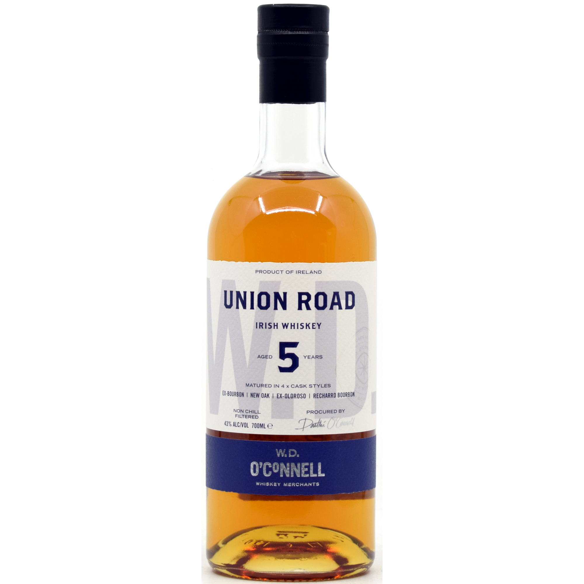 W.D. O'Connell 5 Jahre Union Road Irish Whiskey 43% vol.