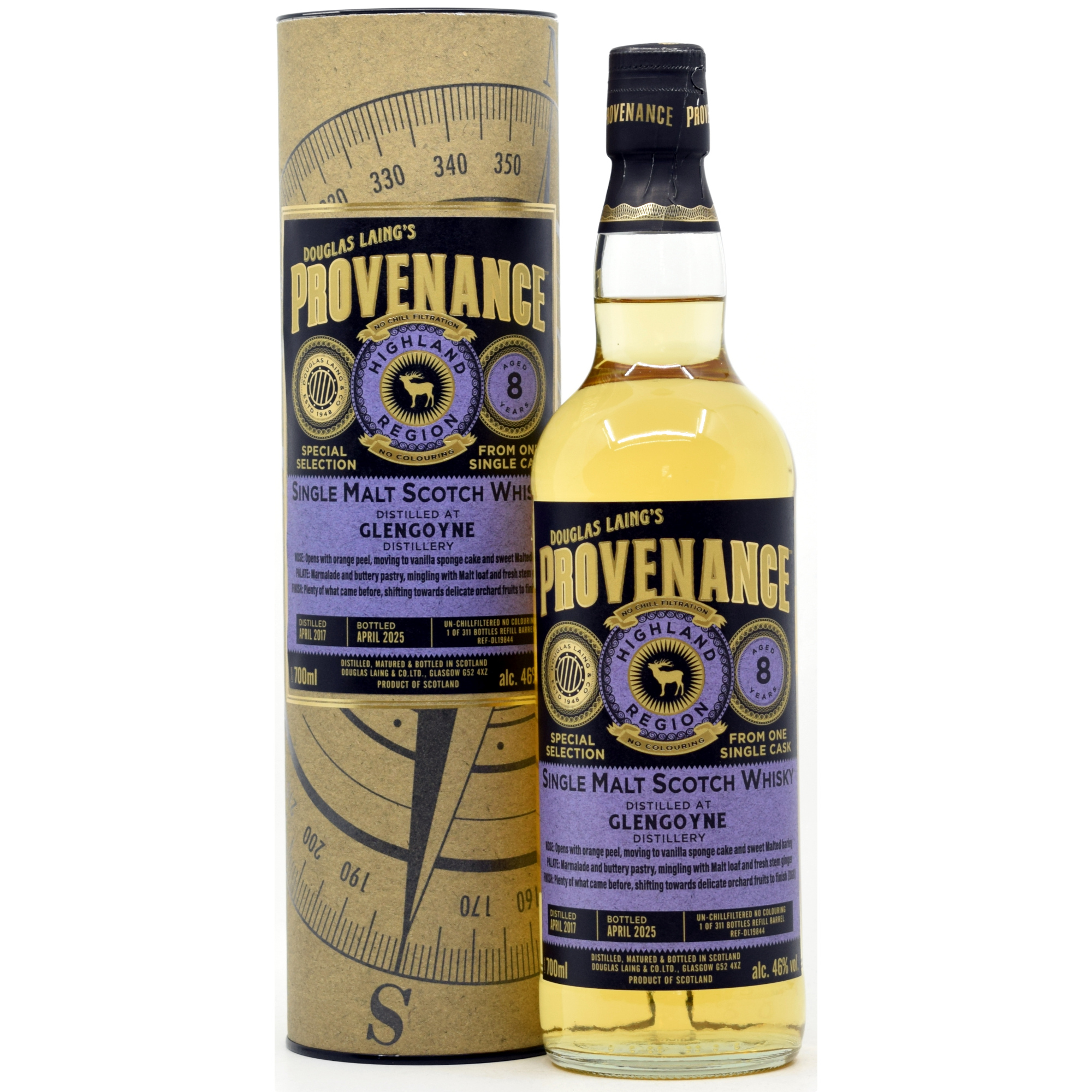 Glengoyne 8 Jahre 2017/2025 Provenance Douglas Laing 48% vol