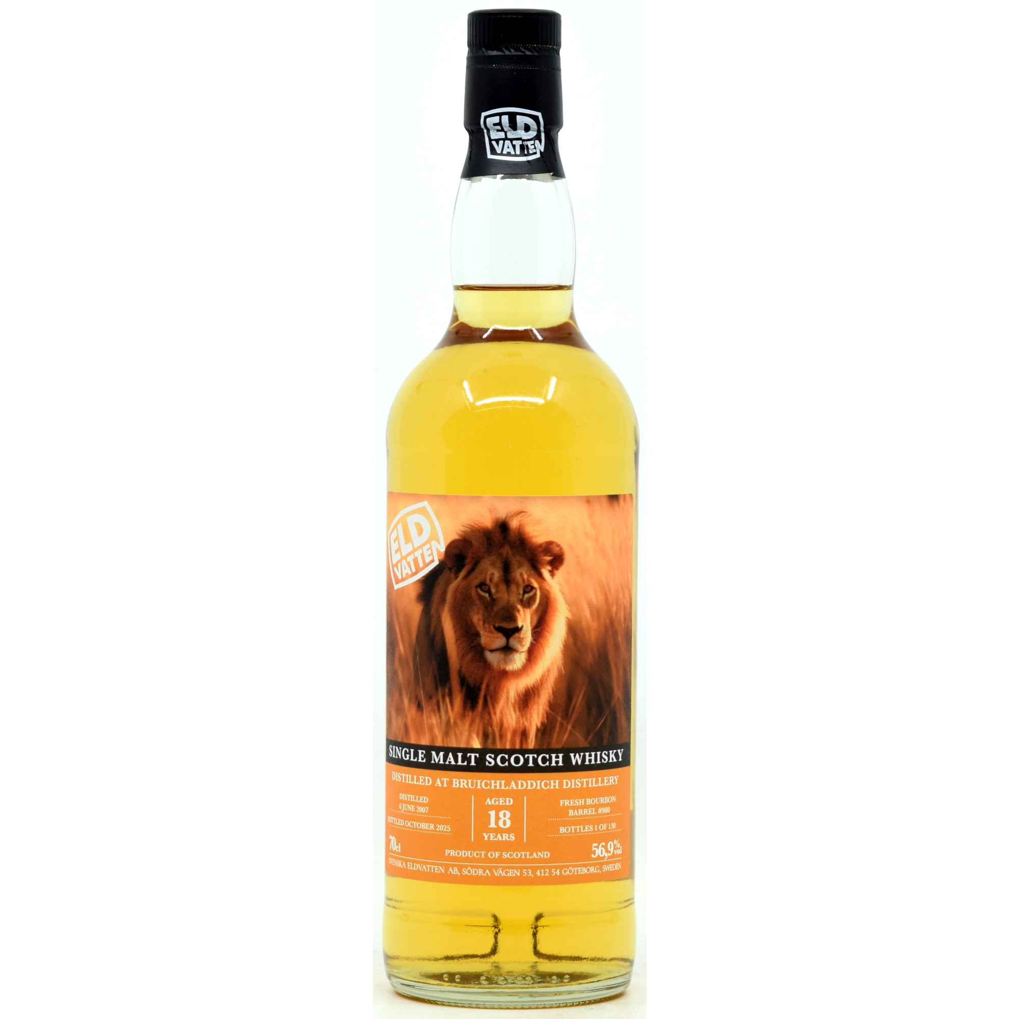 Bruichladdich 18 Jahre 2007/2025 Fresh Bourbon Barrel Svenska Eldvatten 56,9% vol.