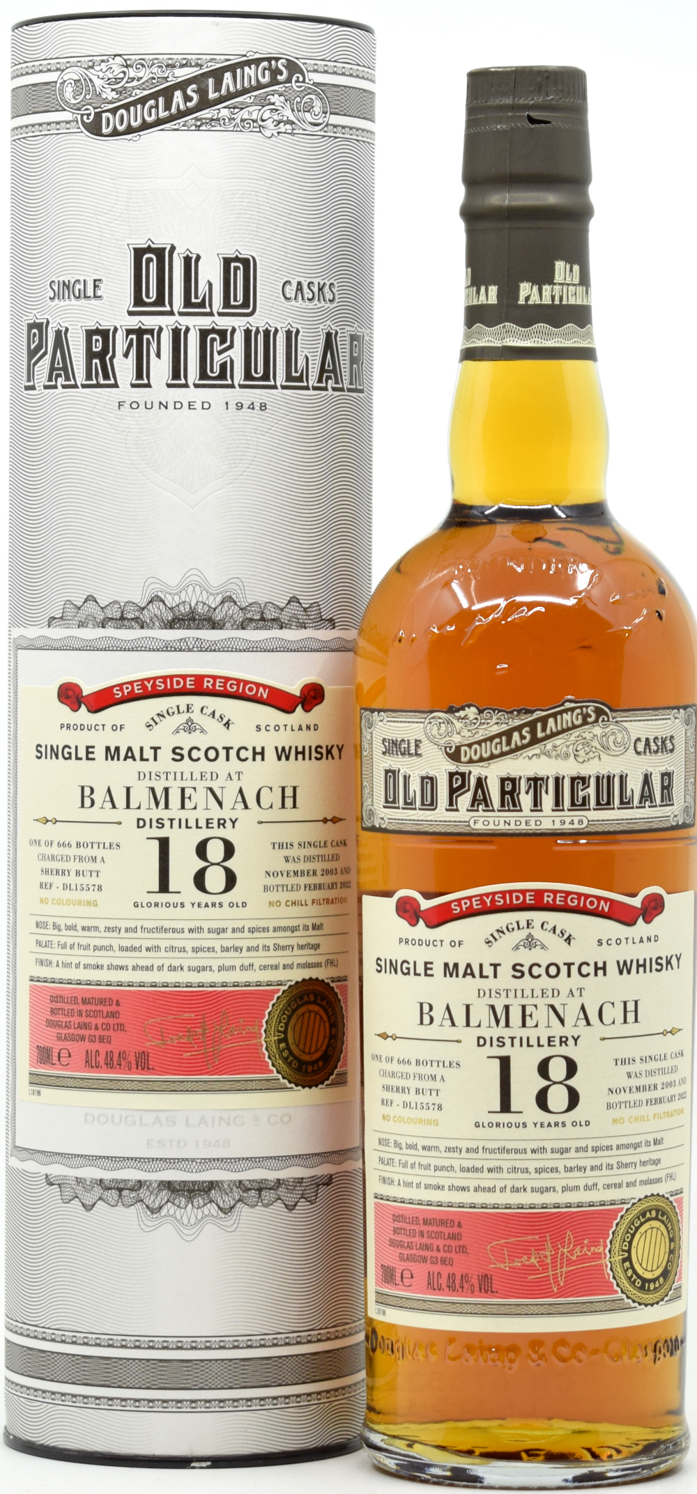 Balmenach 18 Jahre 2003/2022 Sherry Butt Old Particular Douglas Laing 48,4% vol.