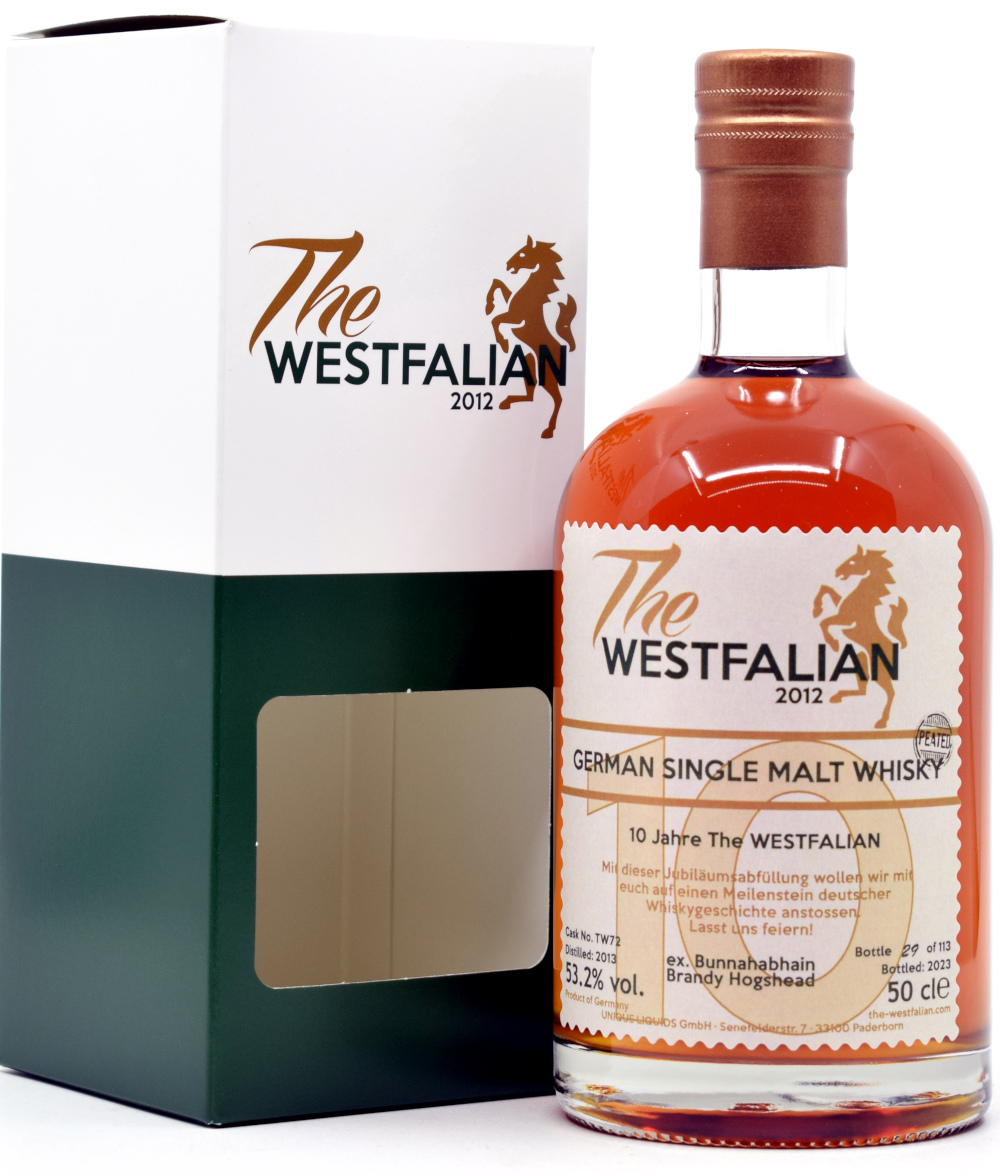 westfalian_TW72 The Westfalian (peated) 10 Jahre 2013/2023 Ex-Bunnahabhain Brandy Cask #TW72 53,2% vol.