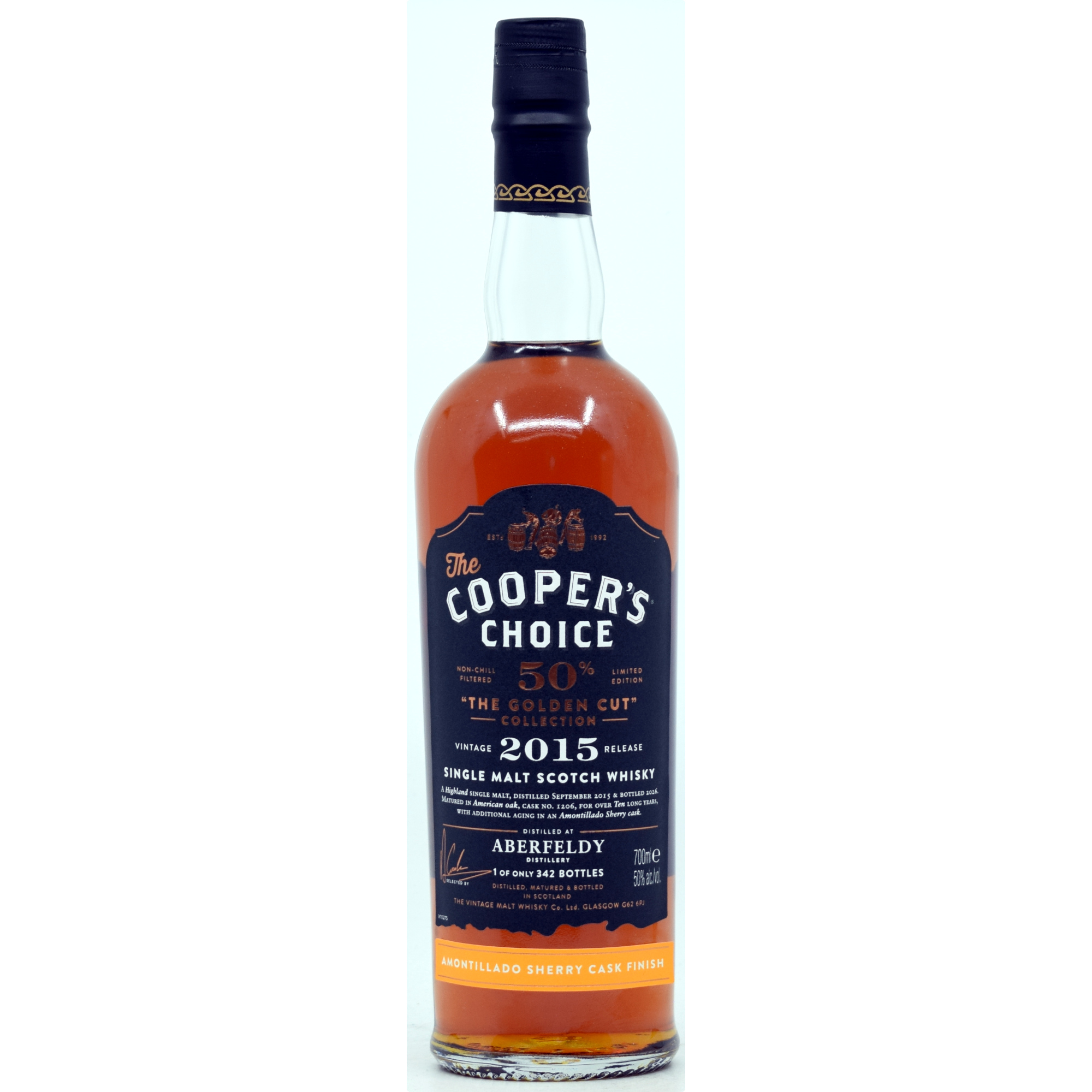 Aberfeldy 2015/2025 Amontillado Cask Cooper's Choice Golden Cut 50% vol.