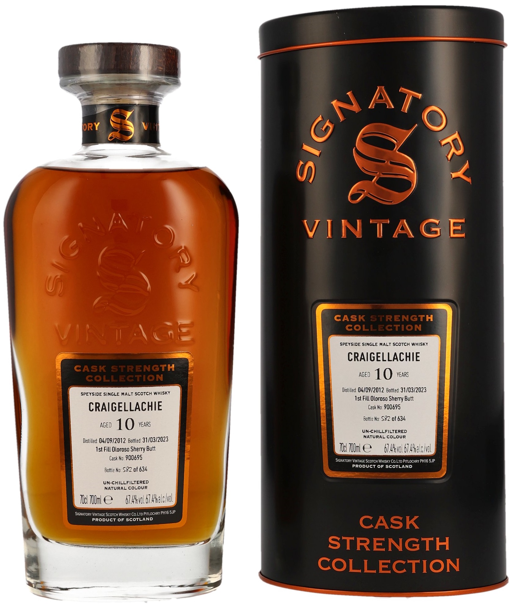 craigellachie-2012-900695sv Craigellachie 10 Jahre 2012/2023 Sherry Cask Signatory Cask Strength Collection #900695 67,4% vol.
