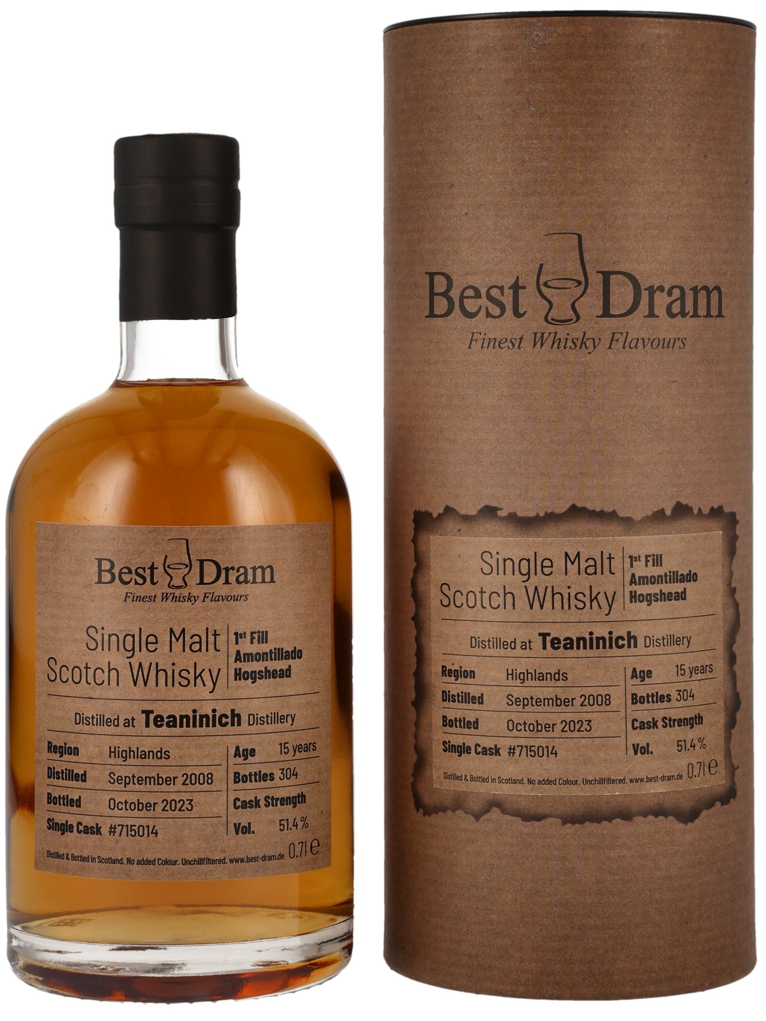 Teaninich-2008-BD Teaninich 15 Jahre 2008/2023 1st Fill Amontillado Sherry Best Dram 51,4% vol.