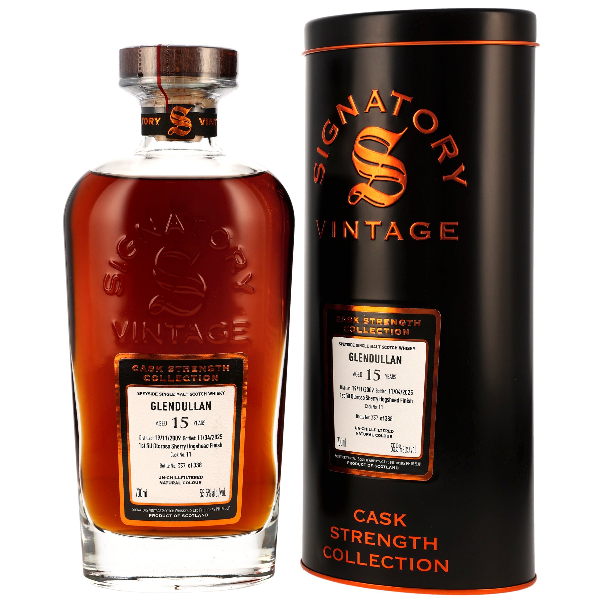 Glendullan 15 Jahre 2009/2025 1st Fill Oloroso Signatory Cask Strength #11 55,5% vol.