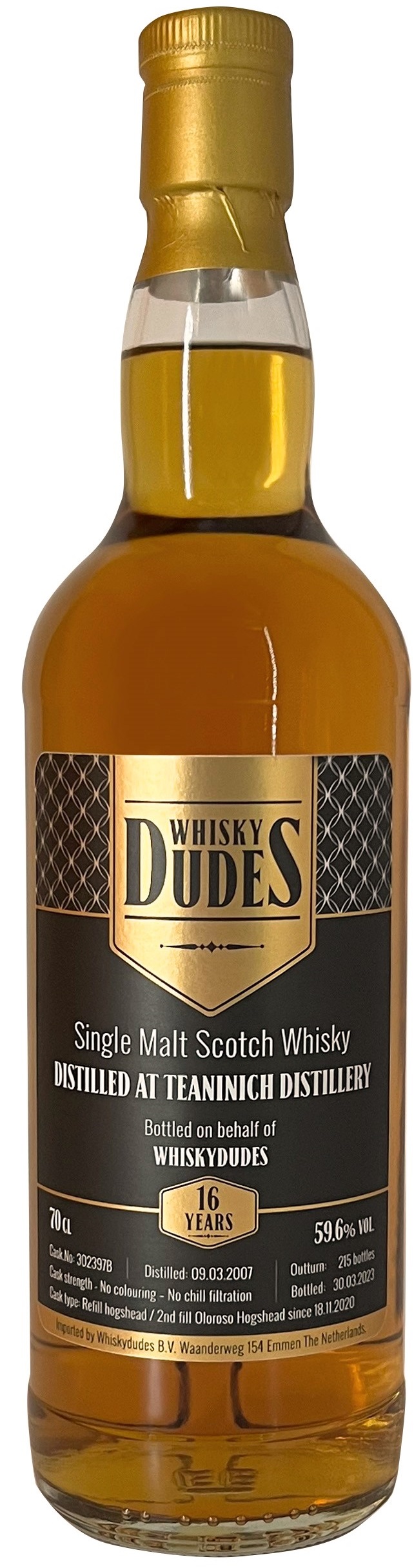 Teaninich Teaninich 16 Jahre 2007/2023 Oloroso Sherry Whiskydudes 59,6% vol.