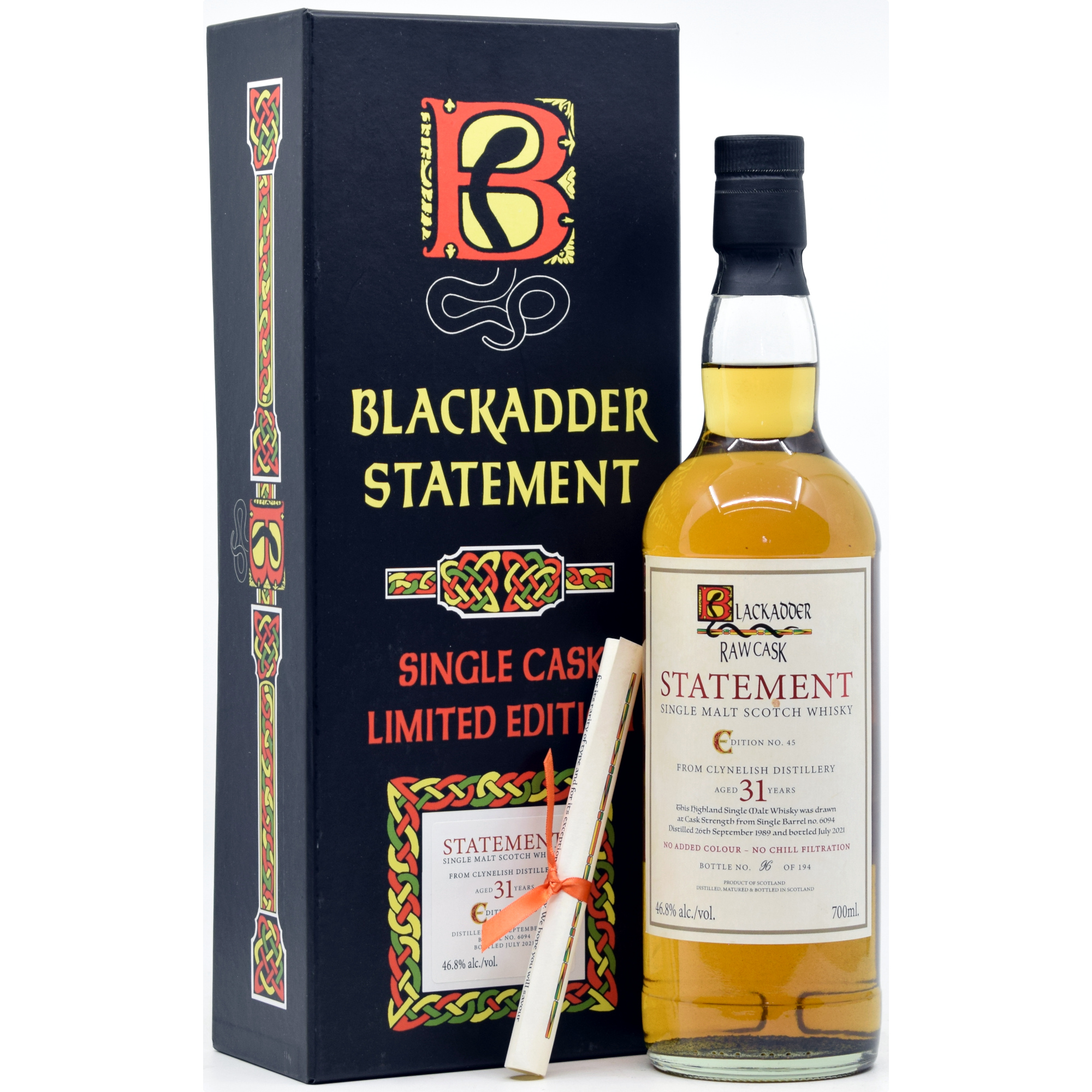Clynelish 31 Jahre 1989/2021 Blackadder Statement #45 Raw Cask 46,8% vol.