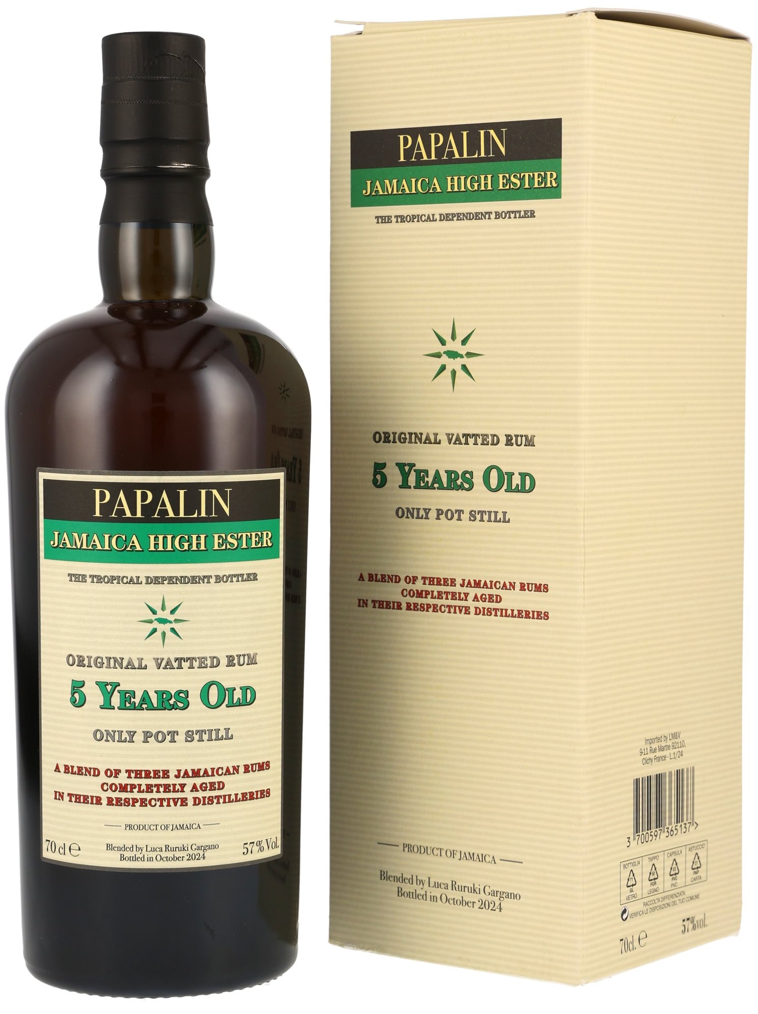 Papalin 5 Jahre Jamaica High Ester Overproof  Rum 57% vol.