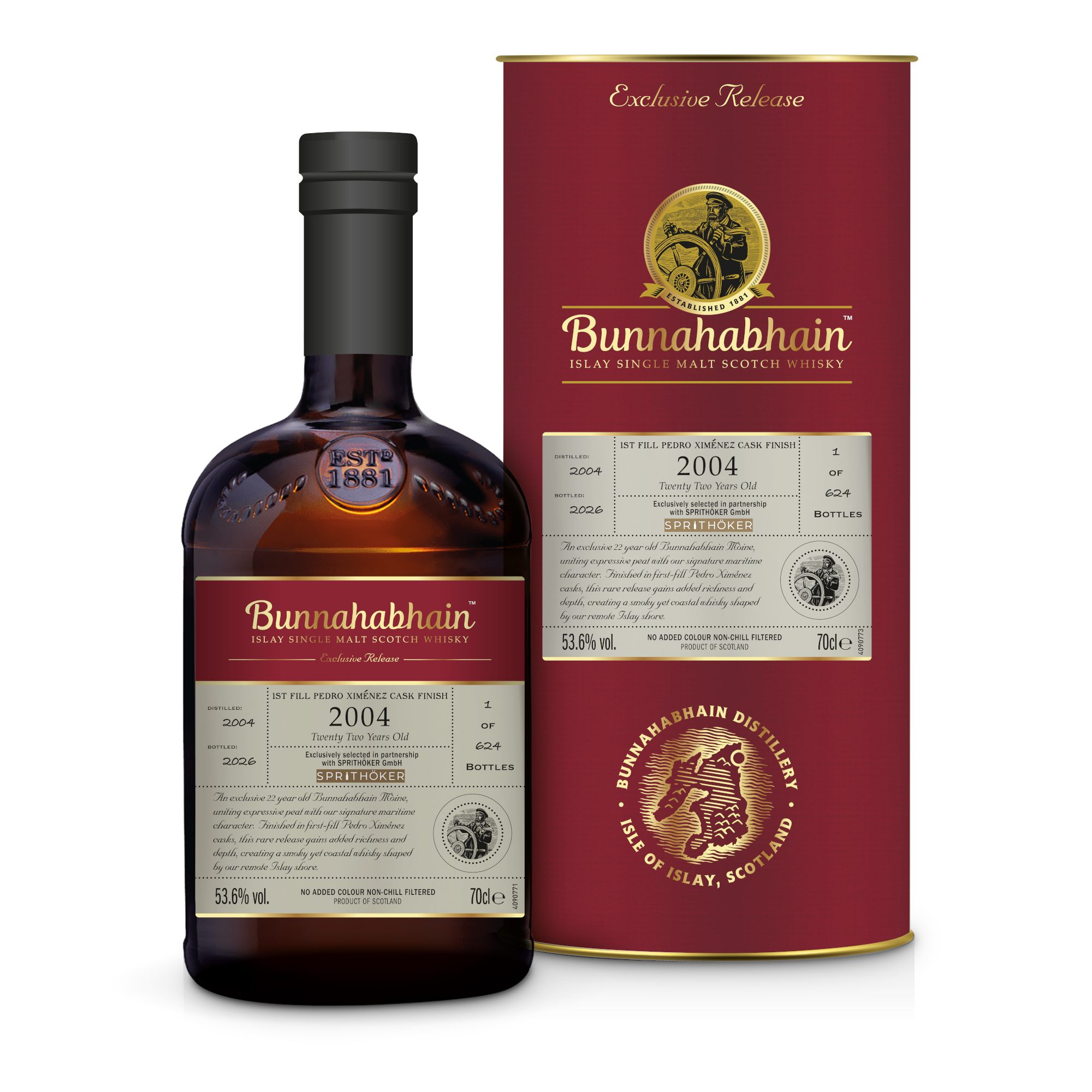 Bunnahabhain (Moine) 22 Jahre 2004/2026 1st Fill PX Single Cask for germany 53,6% vol.