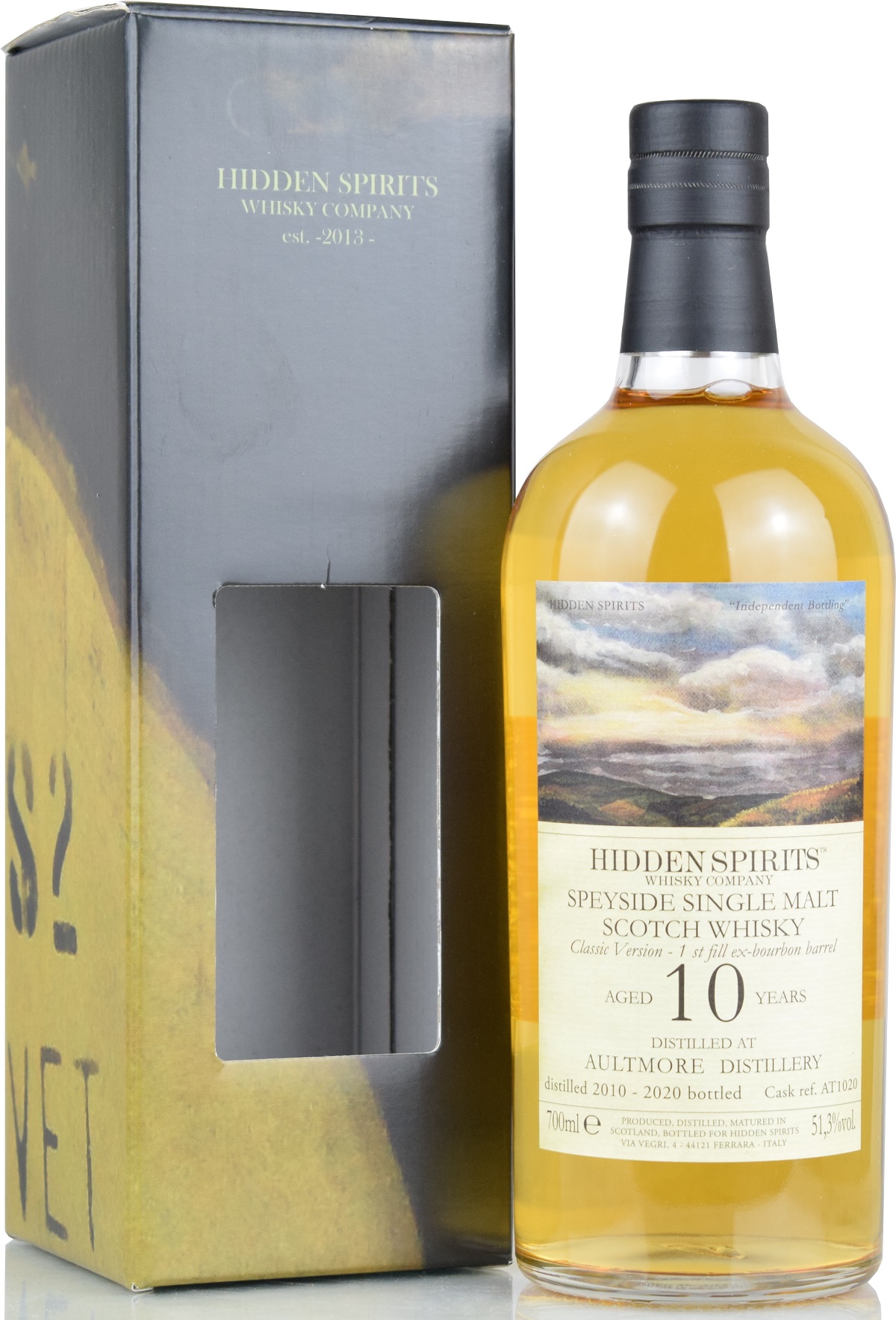 aultmore_10_hiSp Aultmore 10 Jahre 2010/2020 Hidden Spirits Highproof 51,3% vol.