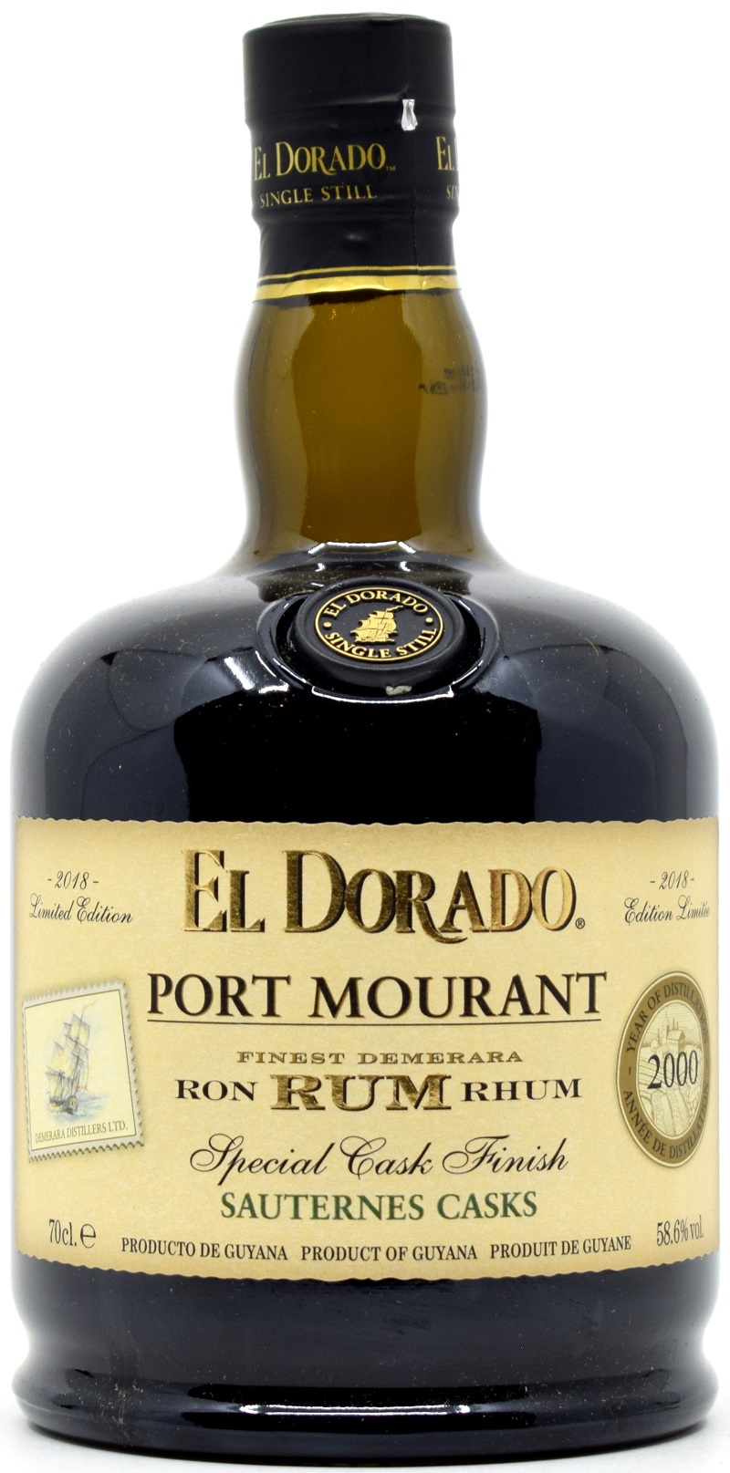 port_mourant_2000_ED_sauternes Port Mourant 2000/2018 Sauternes Casks El Dorado Guyana Rum 58,6% vol.
