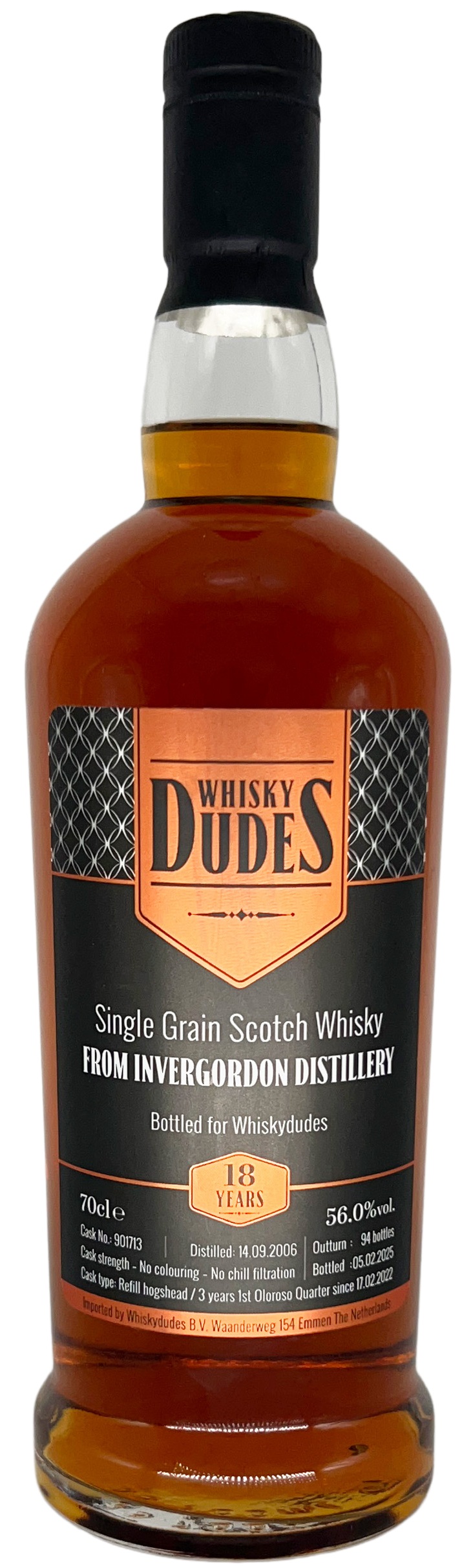Invergordon-2006_901713 Invergordon 18 Jahre 2006/2025 1st Fill Oloroso Quarter Cask Whiskydudes 56% vol.