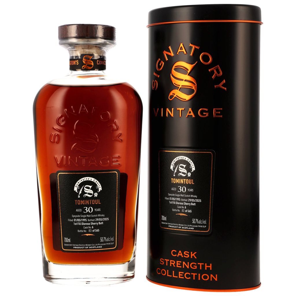 Tomintoul 30 Jahre 1995/2025 Symingtons Choice Signatory Cask Strength #6 50,7% vol.