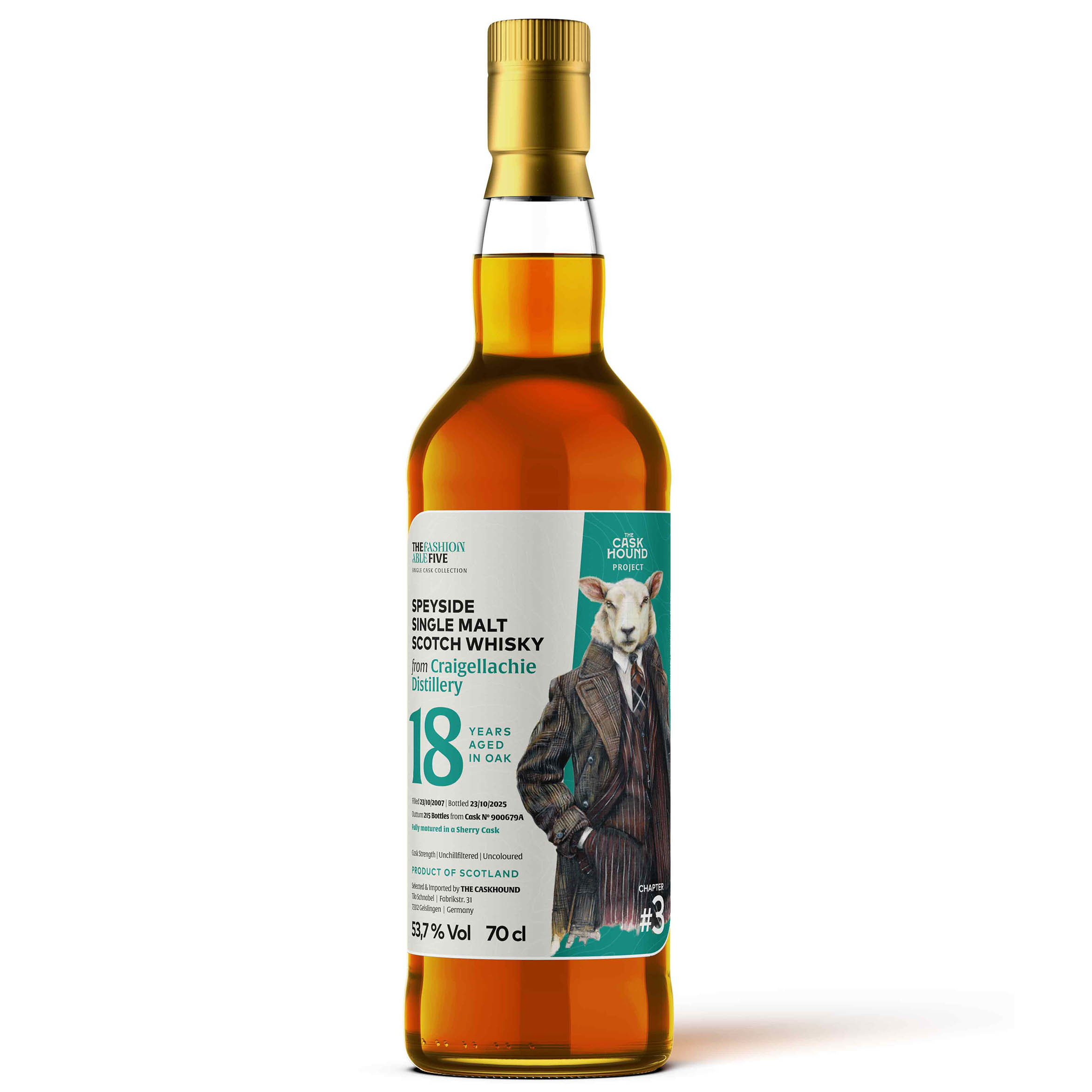 Craigellachie 18 Jahre 2007/2025 Sherry Cask The Caskhound The Fashionable Five #3 53,7% vol.