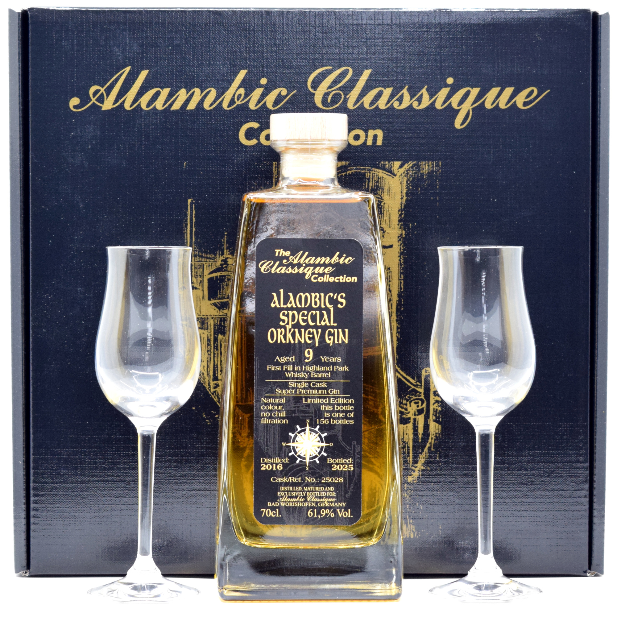 Alambic's Special Orkney Gin 2016/2025 Highland Park Cask Alambic Classique 61,9% vol. SET